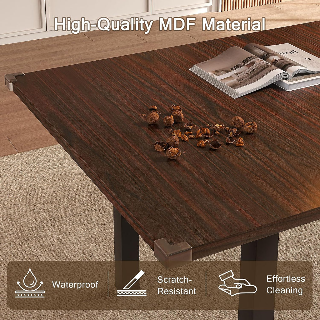Einhomn Modern Extendable Dining Table for 4-6, 63' Farmhouse Kitchen Table, Rectangular Dining Room Tables for Dining, Kitchen, Office, Living Room, Wooden Tables, Space Saving (Espresso)