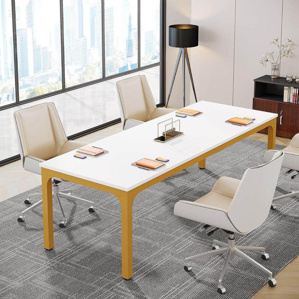 Tribesigns 6.5FT Conference Table, 78.7-Inch Rectangle Meeting Seminar Table, Large Business Tables for 6-8 People (Only Table)