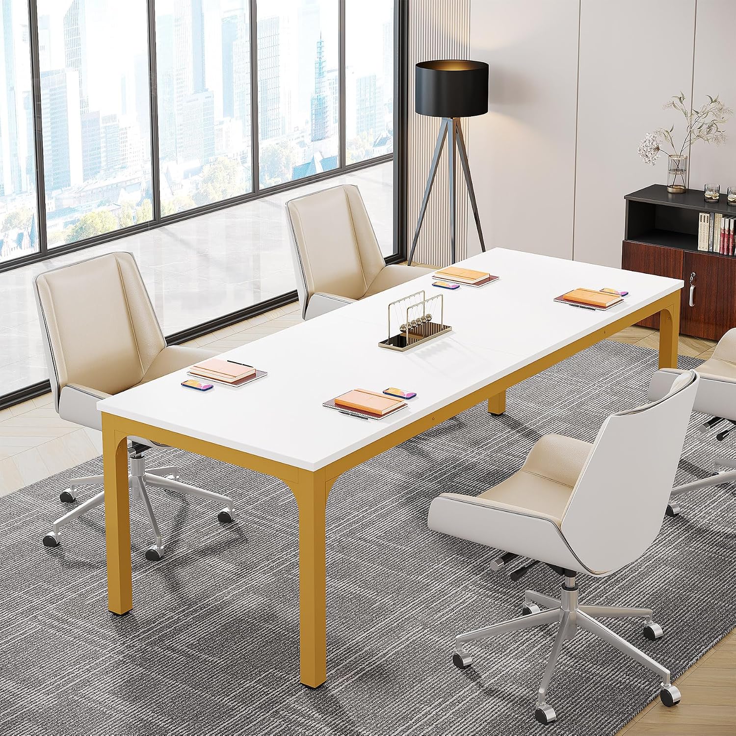 Tribesigns 6.5FT Conference Table, 78.7-Inch Rectangle Meeting Seminar Table, Large Business Tables for 6-8 People (Only Table)
