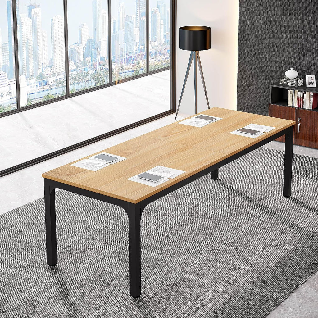 Tribesigns 6.5FT Conference Table, 78.7 Inche Rectangle Meeting Seminar Table, Large Business Tables for 6-8 People (Only Table)