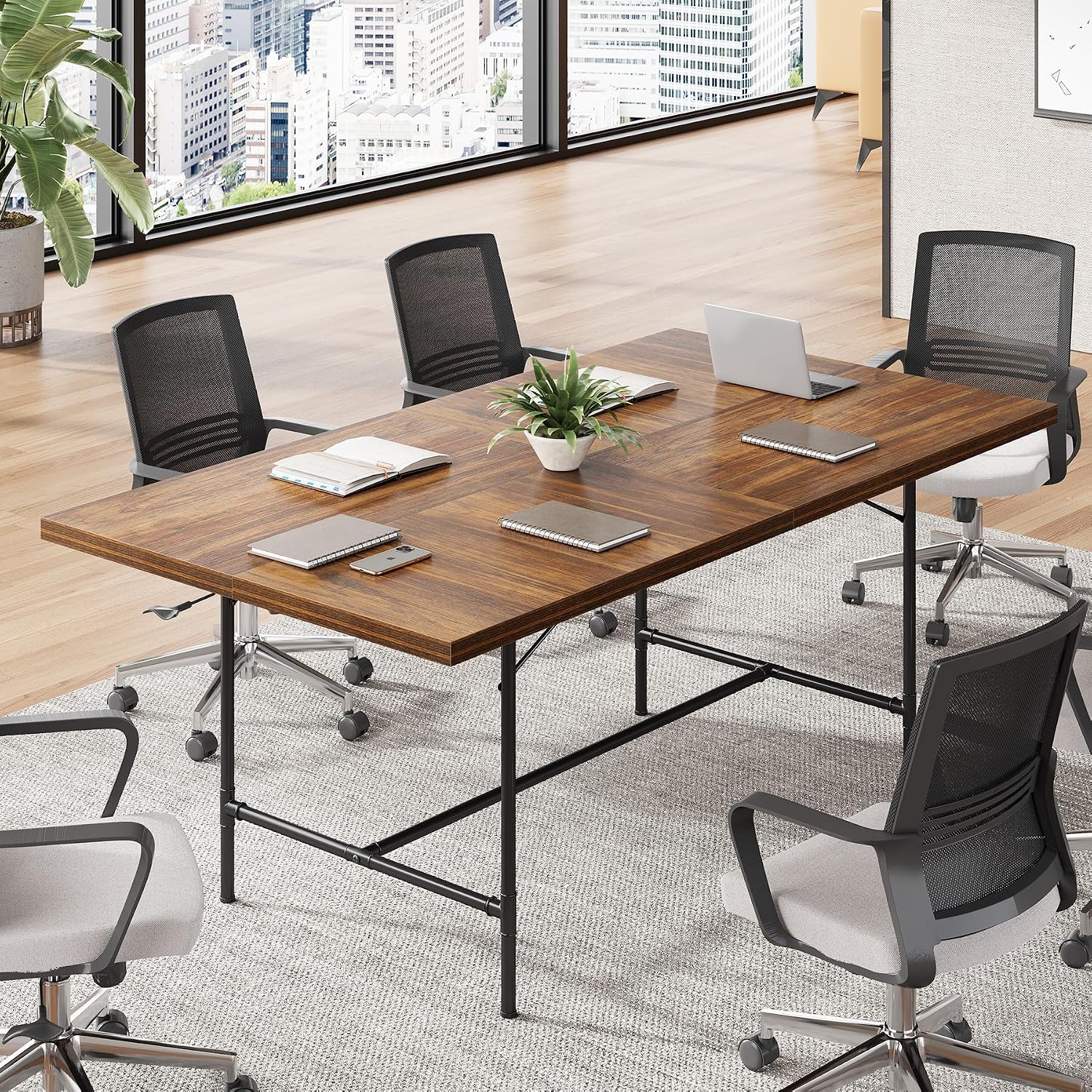 LITTLE TREE 6FT Conference Table, Rectangle 70.8' W x 35.4' D Meeting Table, Seminar Table for Office Conference Room