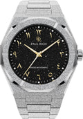 Paul Rich Men's Luxury Stainless Steel Watch - Rugged & Stylish Timepiece for Business, Gift, or Graduation - Fancy Analog Water Resistant Wrist Watch for Him - Frosted Star Dust II Arabic Dial
