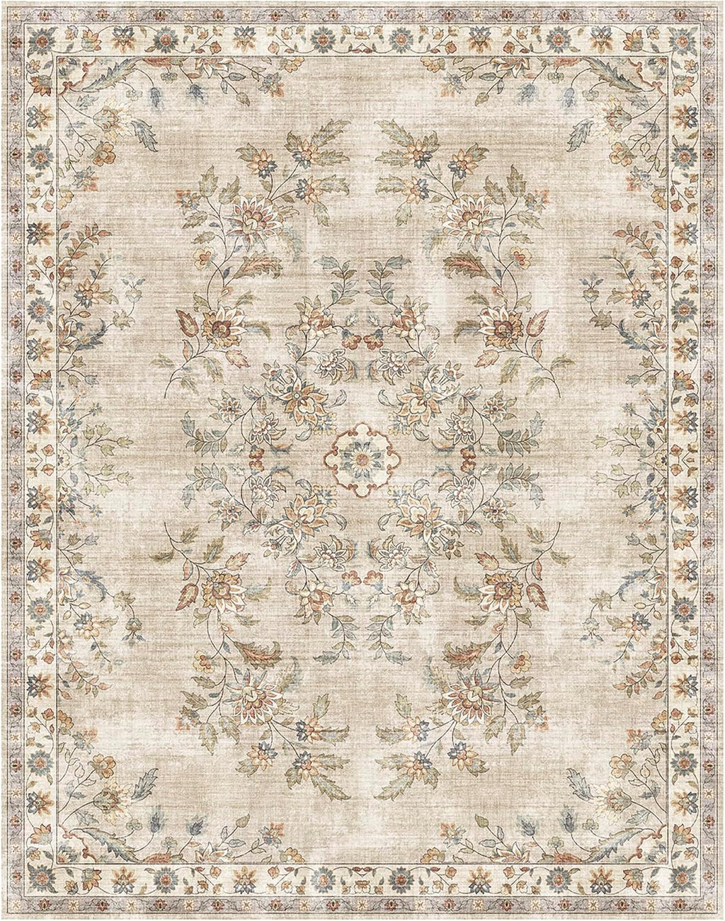 Gertmenian Indoor Easy-Care & Washable Area Rug – 8x10 Large, Ideal for High Traffic Areas in Living Room, Bedroom, Entryway – Candace Beige, 25974