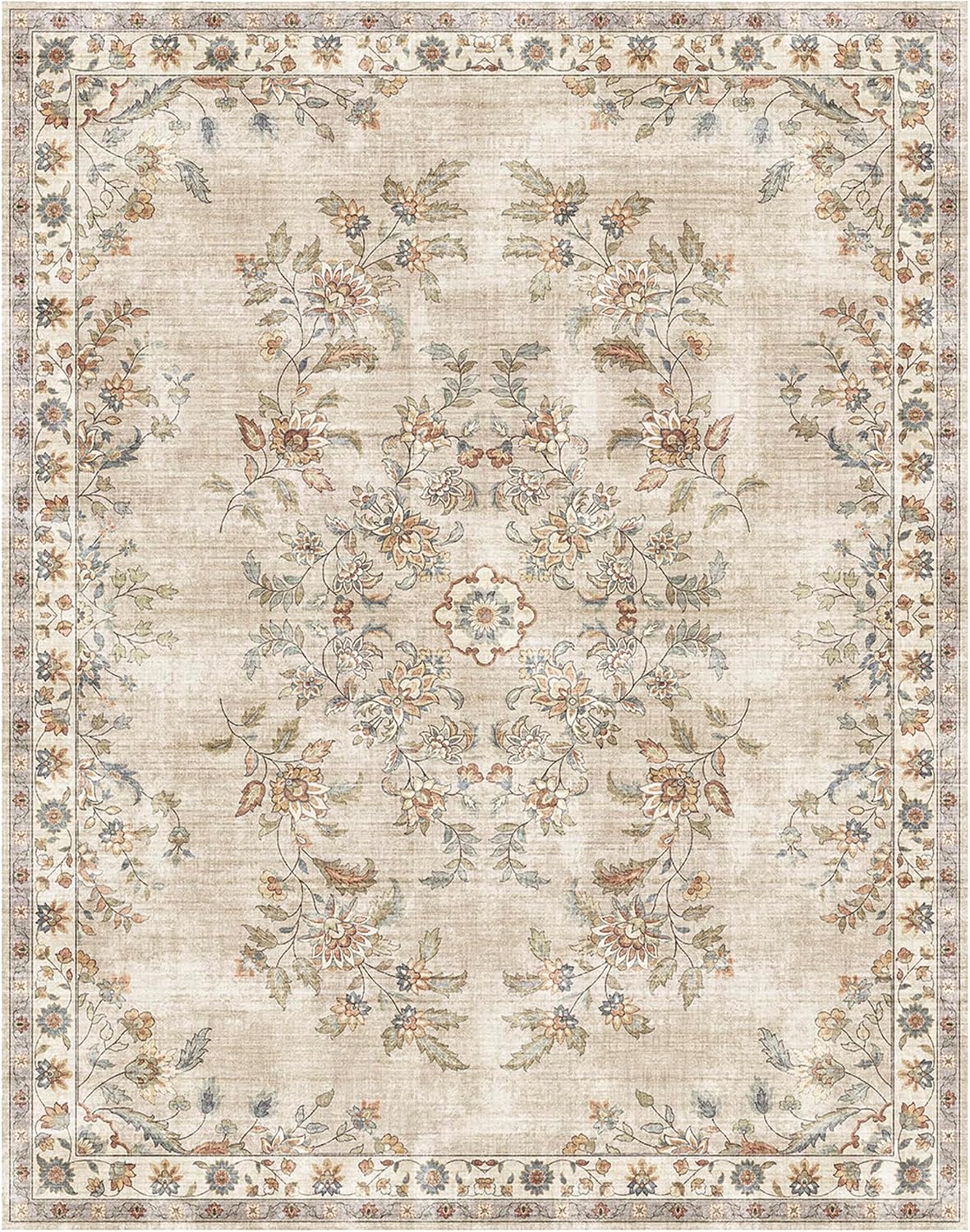 Gertmenian Indoor Easy-Care & Washable Area Rug – 8x10 Large, Ideal for High Traffic Areas in Living Room, Bedroom, Entryway – Candace Beige, 25974