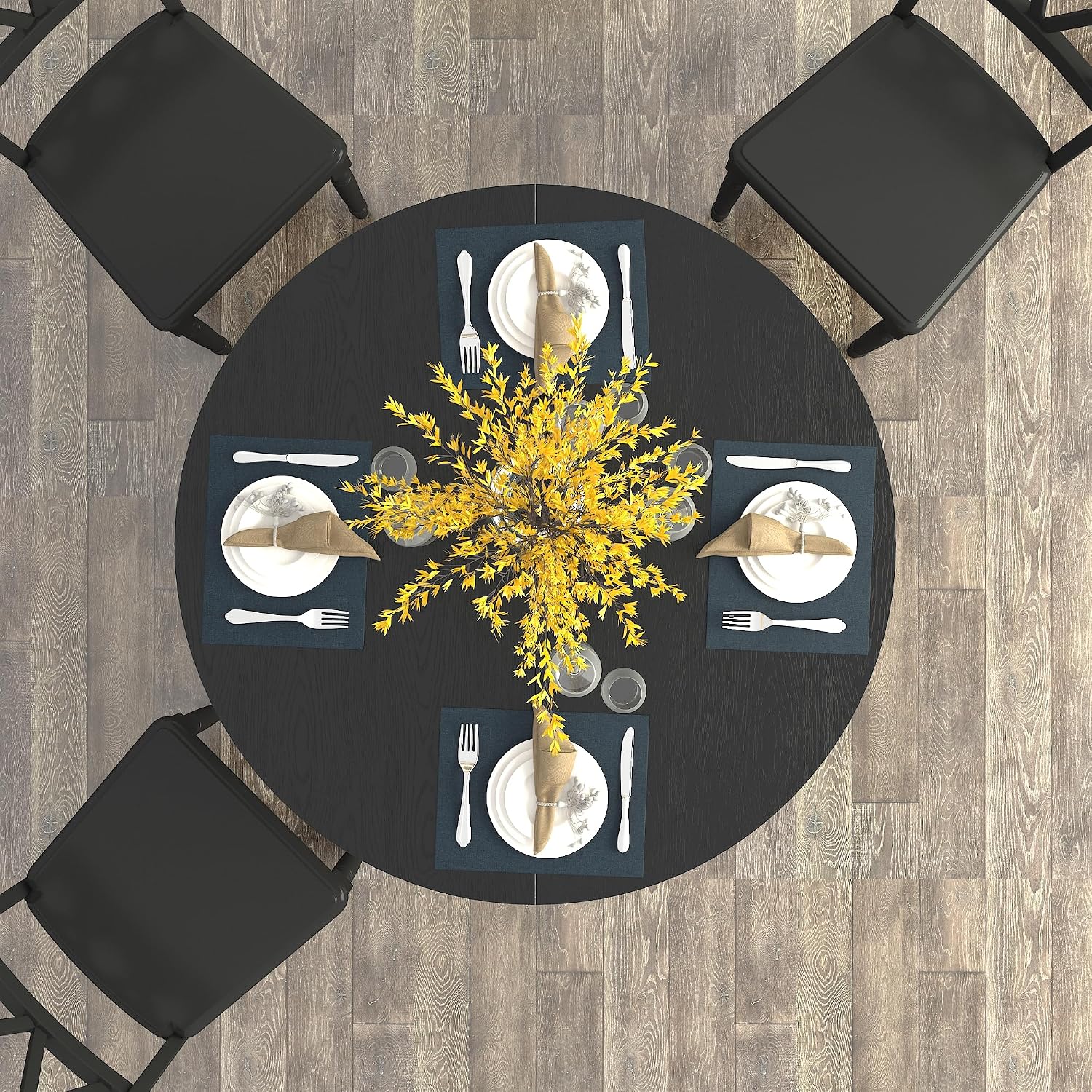 59.06' Dining Table for Farmhouse Kitchen Expandable Oval Table Top with Removable Leaf Trestle X Shaped Base,Black