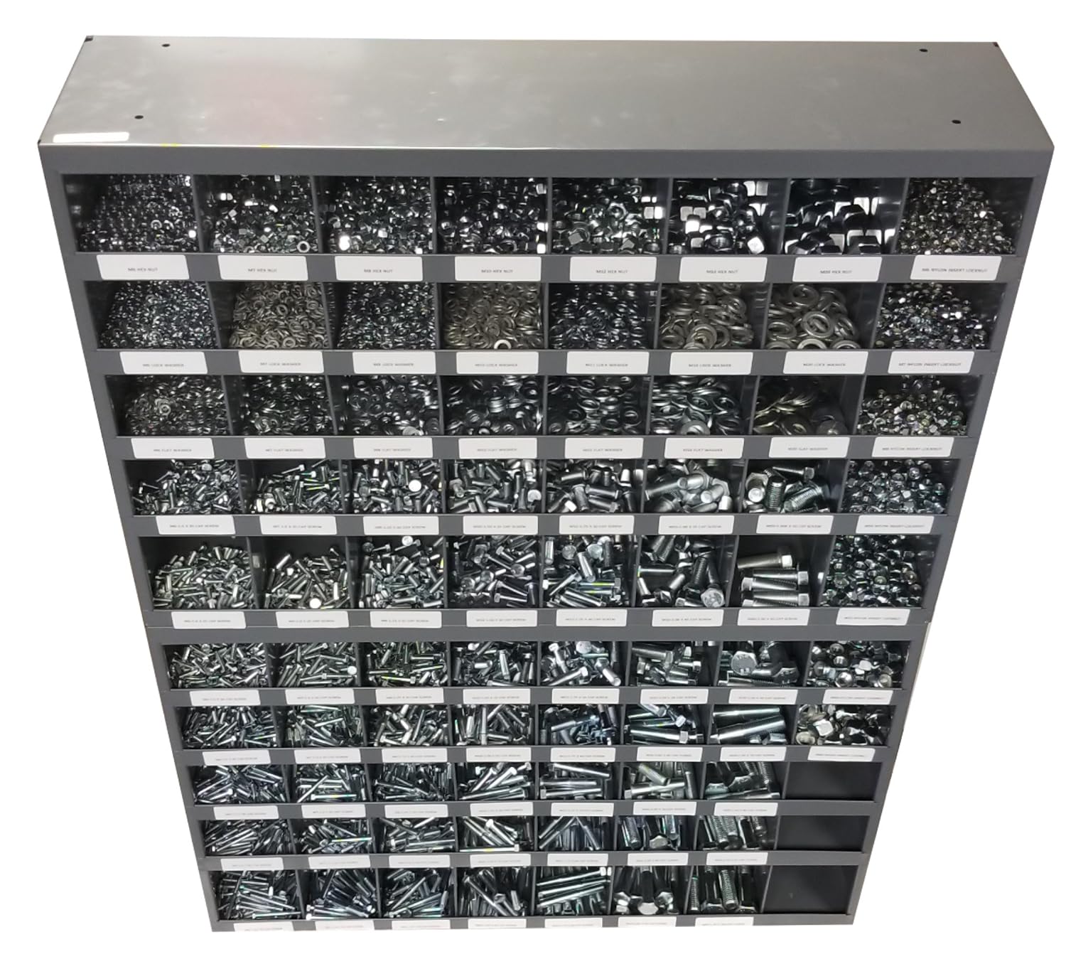 5135 Piece Metric Bolt, Nut, and Washer Assortment Hex Head Cap Screws, Flat and Lock Washers, Hex and Lock Nuts Grade 8.8 with (2) 40 Hole Bins
