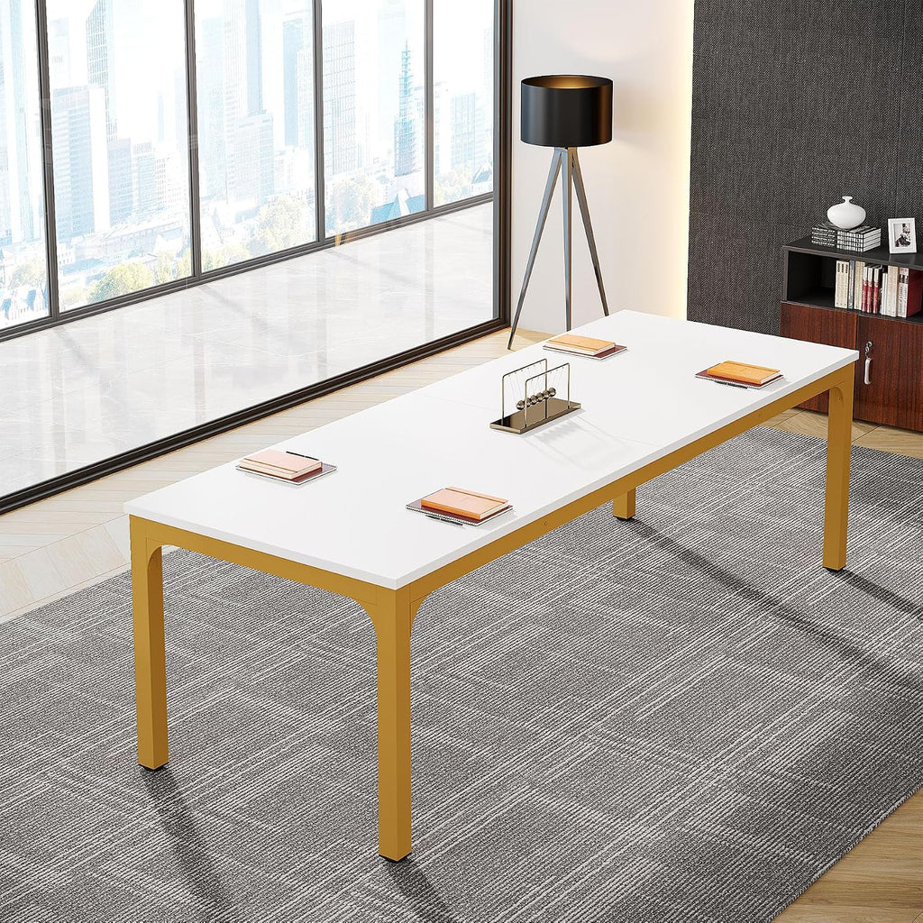 Tribesigns 6.5FT Conference Table, 78.7-Inch Rectangle Meeting Seminar Table, Large Business Tables for 6-8 People (Only Table)