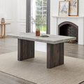 Roundhill Furniture Sorlen Modern 72' Dining Table with 3D Faux Concrete Top