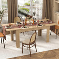 jiteentarou Extendable Dining Table for 6-10 People from 59in to 86in, 86inch Long Expandable Tables for Small Spaces, Wooden Adjustable Tables for Dining Room, Kitchen, Living Room, Oak