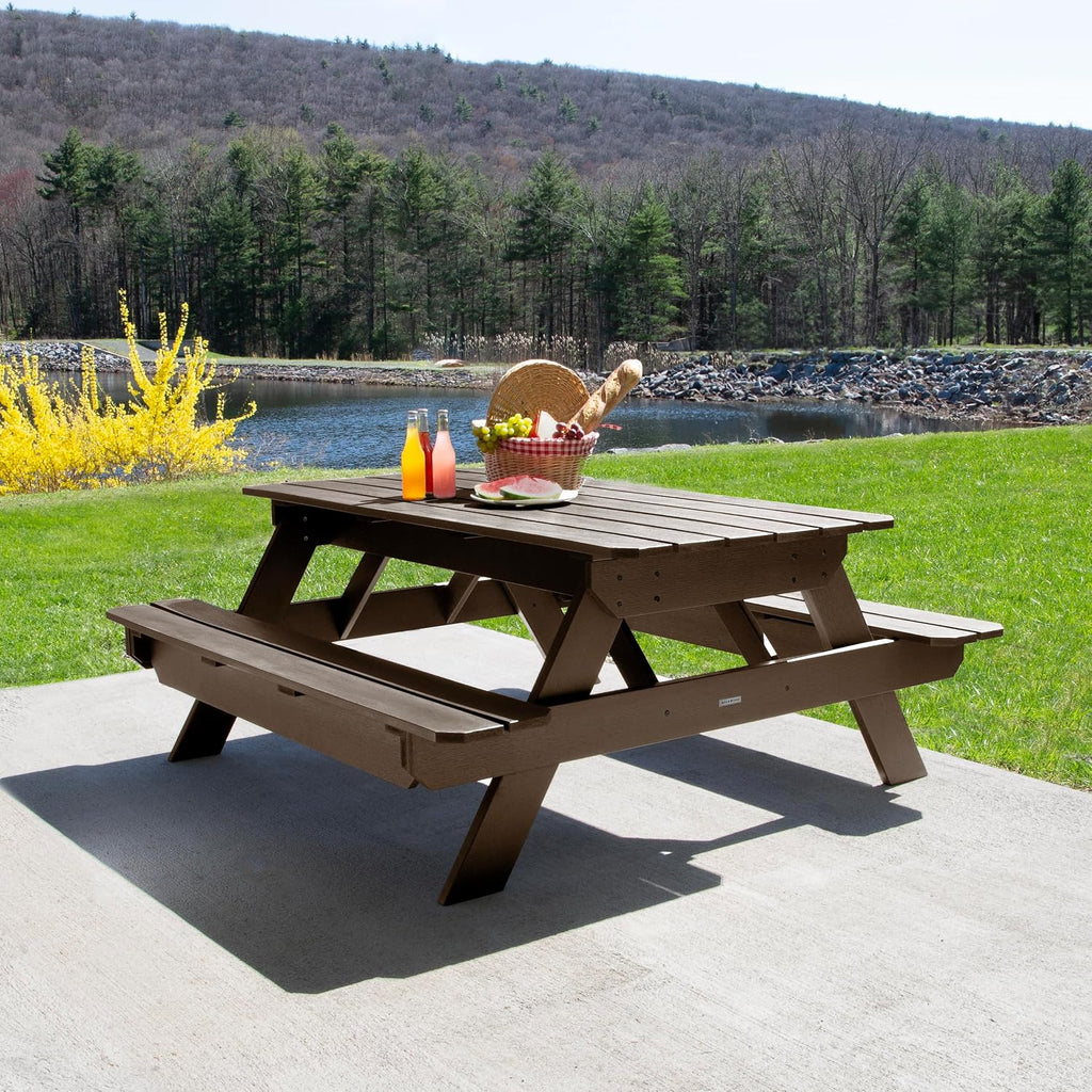 Highwood Hometown Picnic Table, 6 Foot, Weathered Acorn