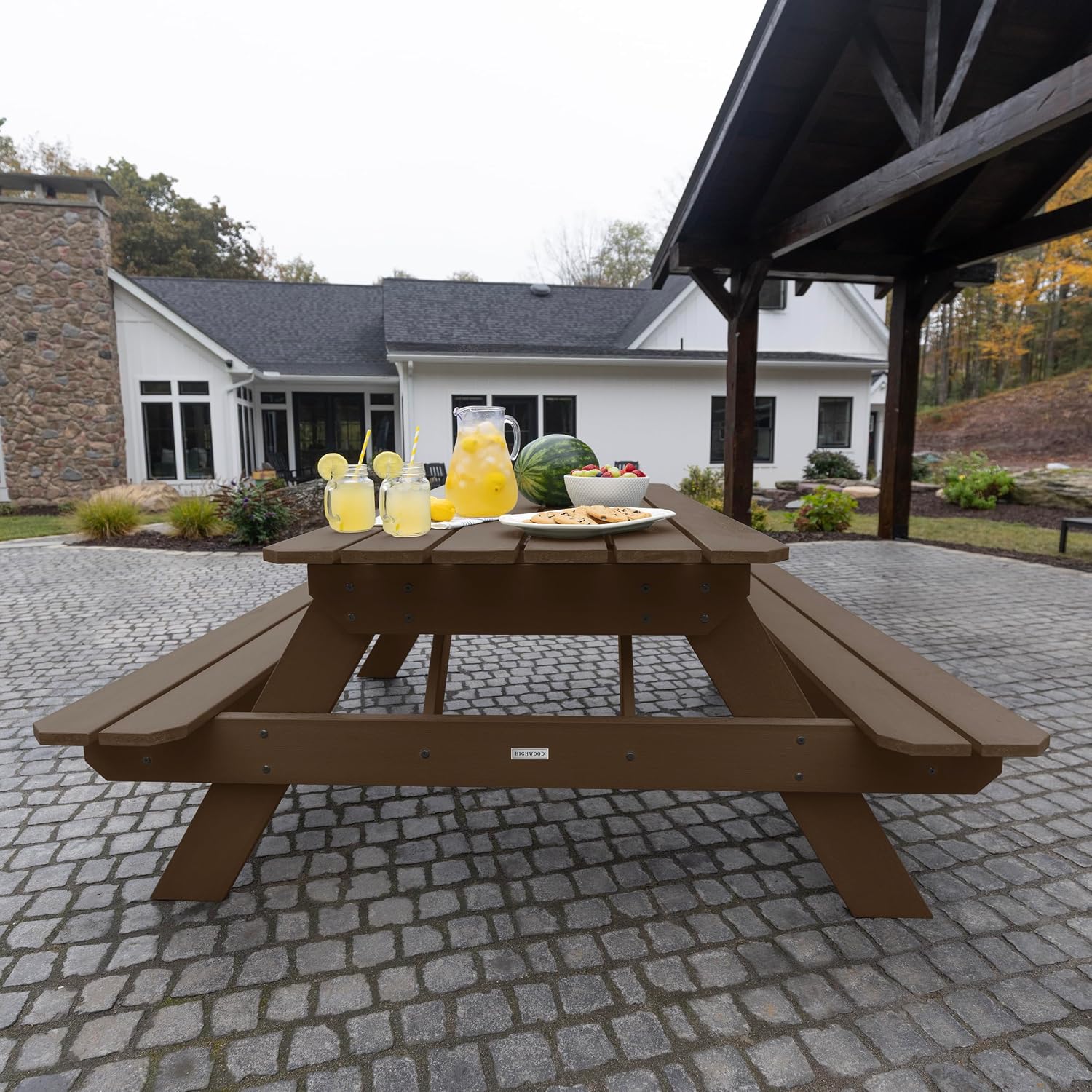 Highwood Hometown Picnic Table, 6 Foot, Weathered Acorn