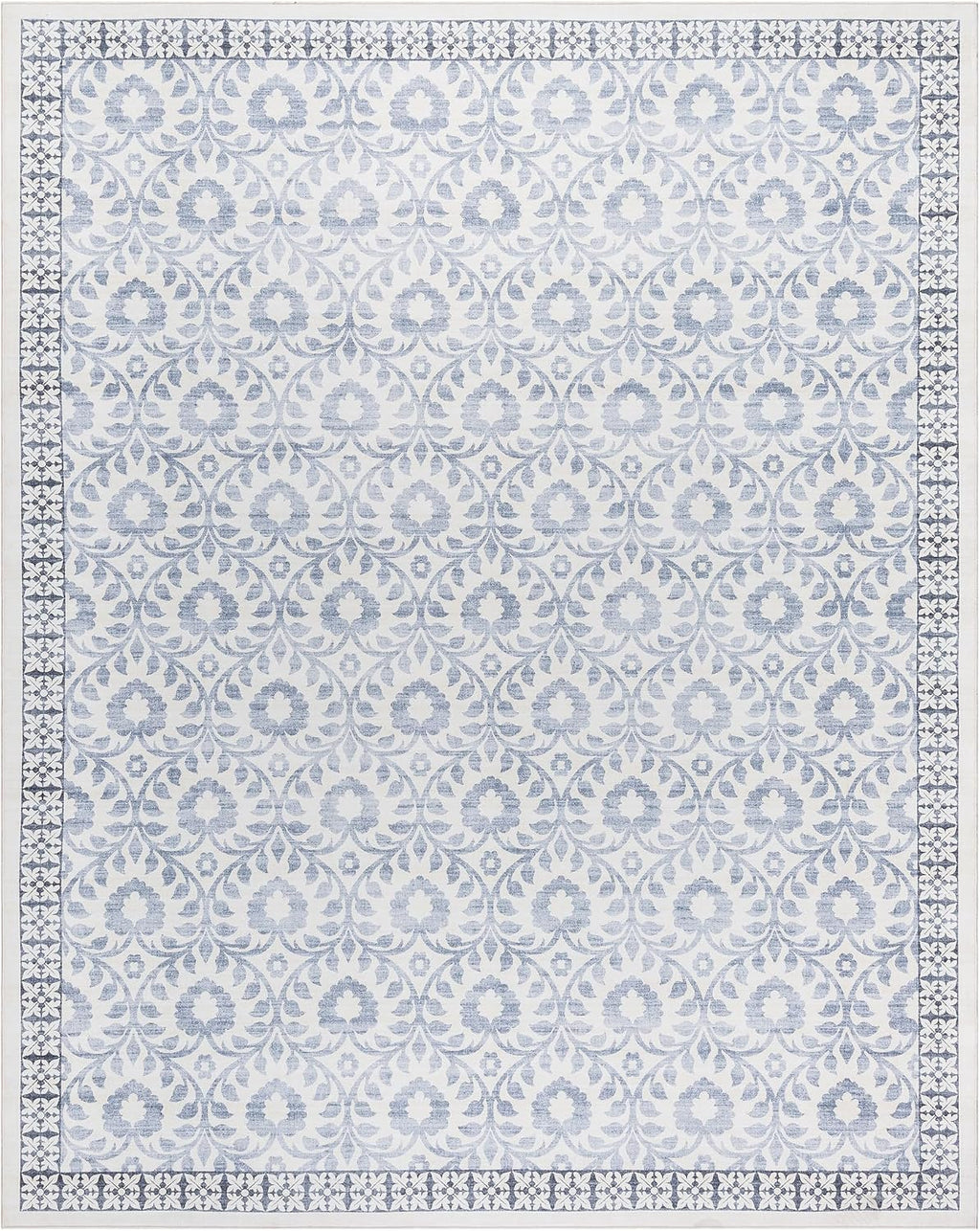 Gertmenian Indoor Boho Area Rug | Home Decor for Entryway, Bedroom, Living Room, Office, Kitchen | Non Slip, Soft, Printed Accent Rugs | Esme, Blue, 6x9 Medium, 24561
