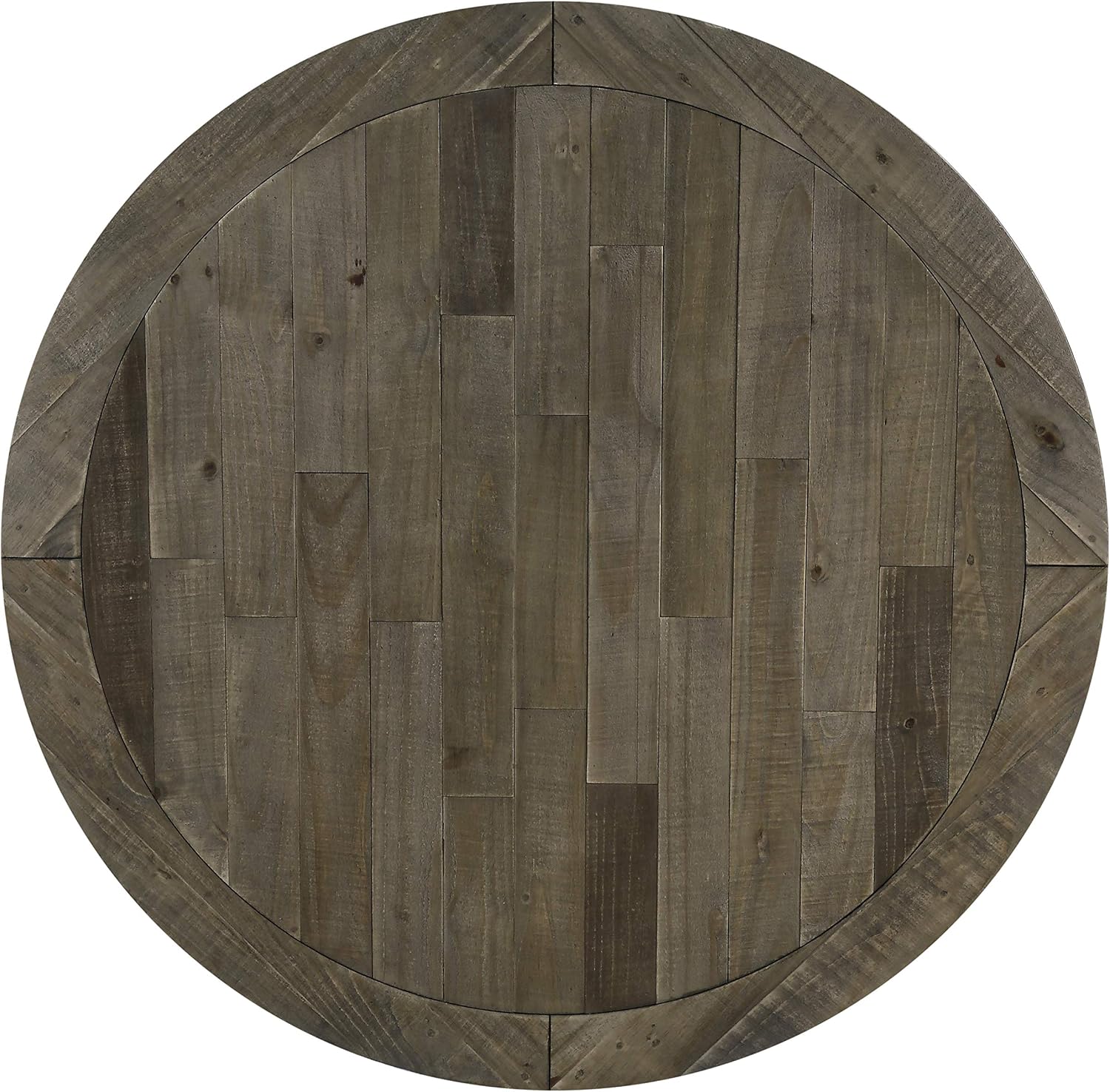 Roundhill Furniture Prato Round Two-Tone Finish Wood Dining Table, Blue and Brown