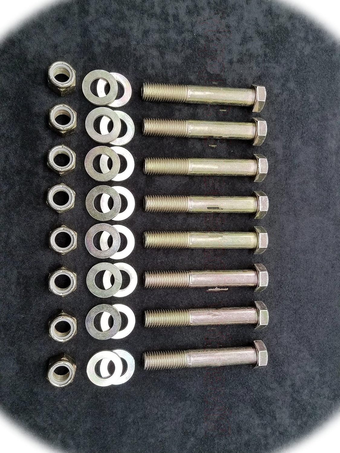 (Qty 8pcs) 3/4-10x5 Hex Head Cap Screws/Bolts 3/4x5 Grade 8 with Nuts & (Qty 16pcs) Washers Hardware Fastener Kit Set RV7893S