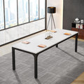 Tribesigns 6.5FT Conference Table, 78.7-Inch Rectangle Meeting Seminar Table, Large Business Tables for 6-8 People (Only Table) (White+Black)