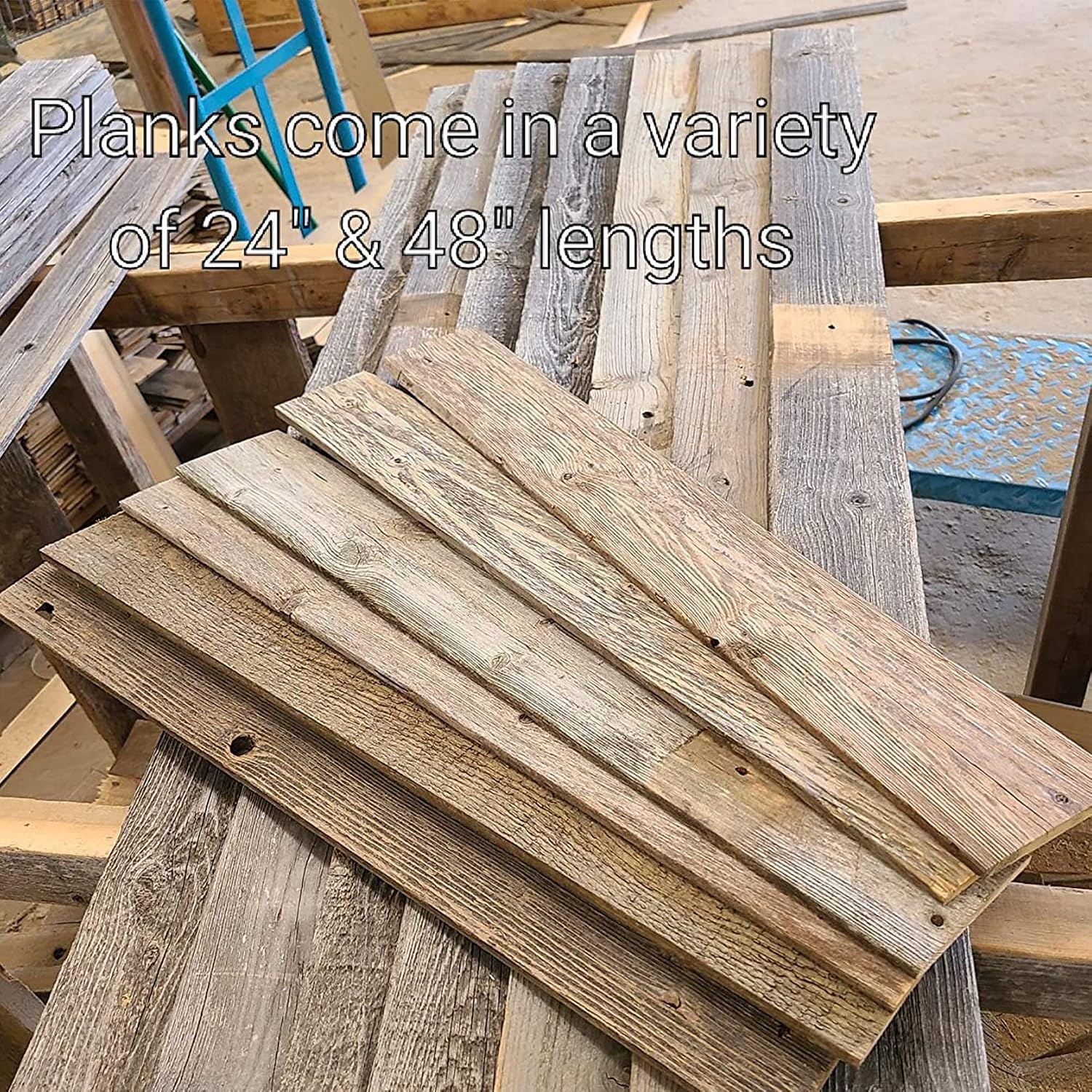 Rockin' Wood Real Wood Nail Up Application Rustic Reclaimed Naturally Weathered Barn Wood Accent Paneling Board Planks for Home Walls (46 Square feet)
