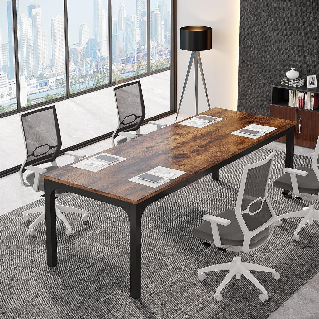 Tribesigns 6.5FT Conference Table, 78.7-Inch Rectangle Meeting Seminar Table, Large Business Tables for 6-8 People (Only Table)