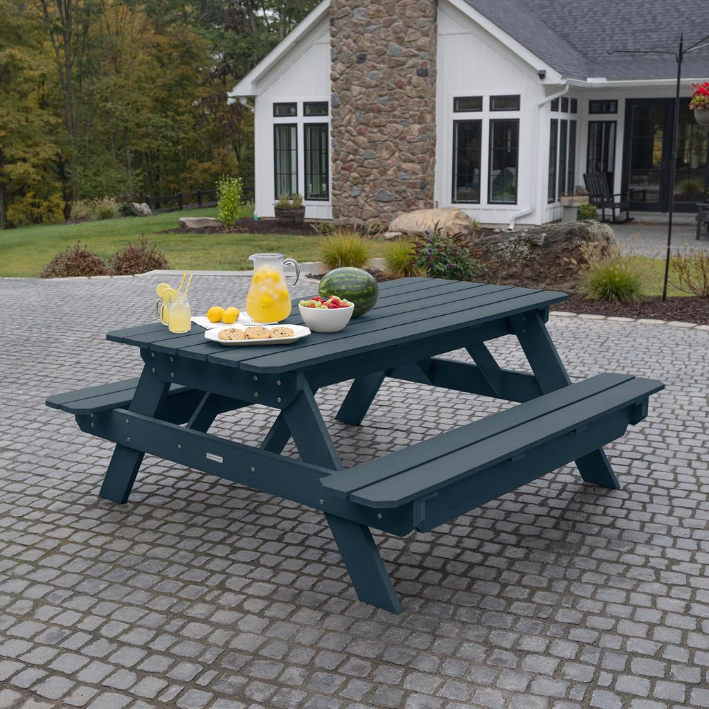 Highwood Hometown Picnic Table, 6 Foot, Federal Blue