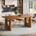 Tribesigns Farmhouse Dining Table for 6 to 8 People, 70.9-inch Large Wooden Kitchen Table with Sturdy Heavy Duty Legs, Rectangle Dining Room Table, Brown