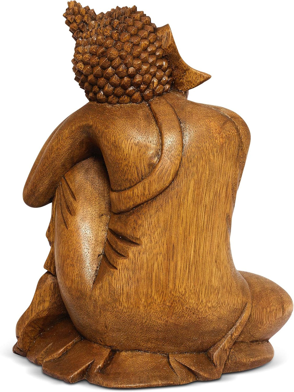 G6 Collection 12' Wooden Serene Sleeping Buddha Statue Hand Carved Sculpture Handmade Figurine Decorative Home Decor Accent Handcrafted Traditional Modern Decoration (Medium)
