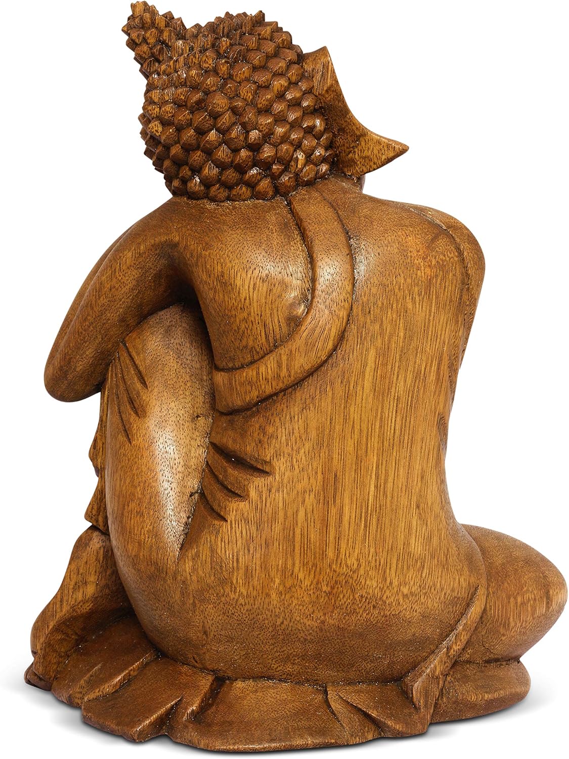 G6 Collection 12' Wooden Serene Sleeping Buddha Statue Hand Carved Sculpture Handmade Figurine Decorative Home Decor Accent Handcrafted Traditional Modern Decoration (Medium)