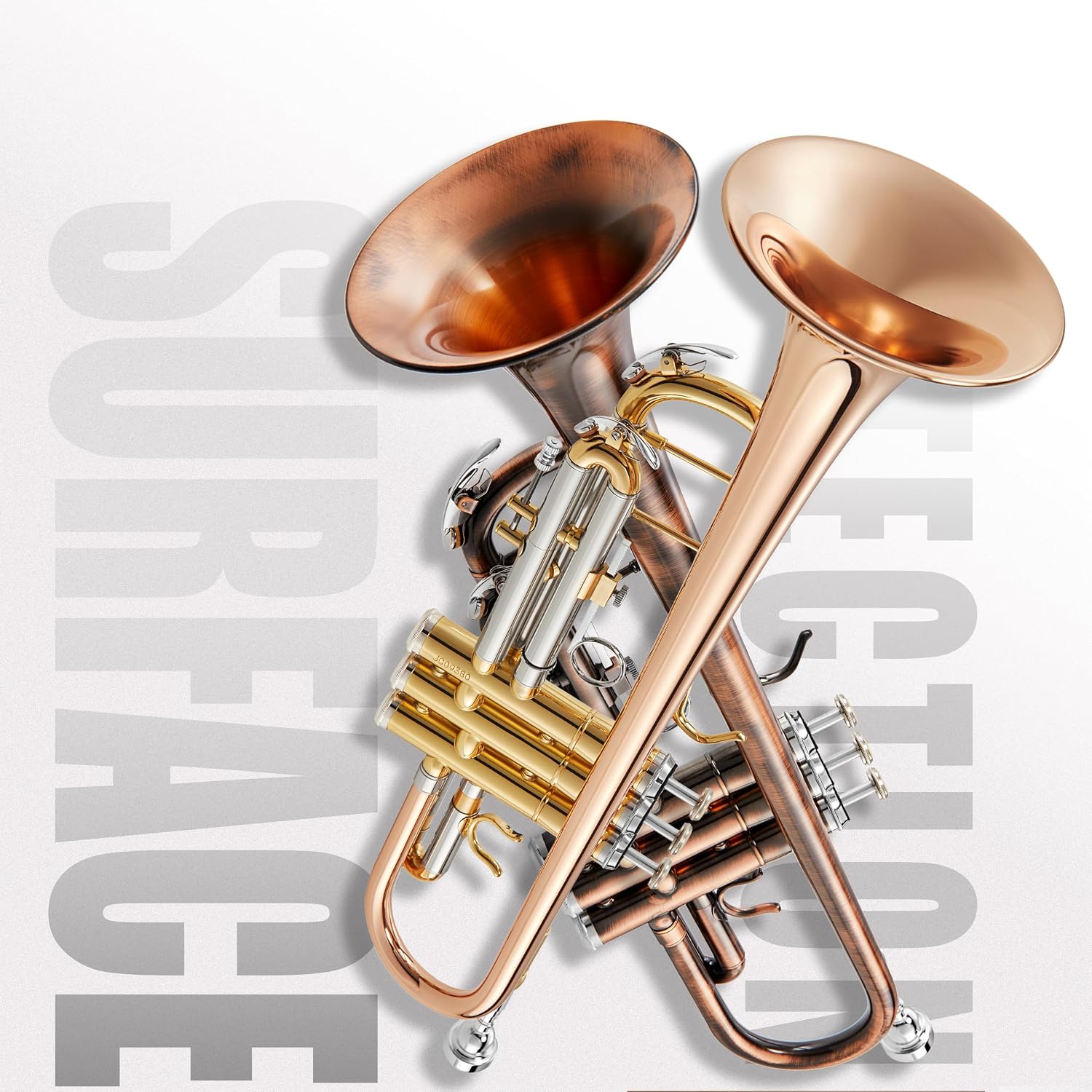 AKLOT Tri-Metallic Artistry Bb Trumpet: Phosphor Bronze Bell, Smooth Monel Valves, Double-Bar Support System, Includes Premium Leather Case, Lesson Book, 7C Mouthpiece, Mute, Cleaning Kit (SNR-PriFTG)