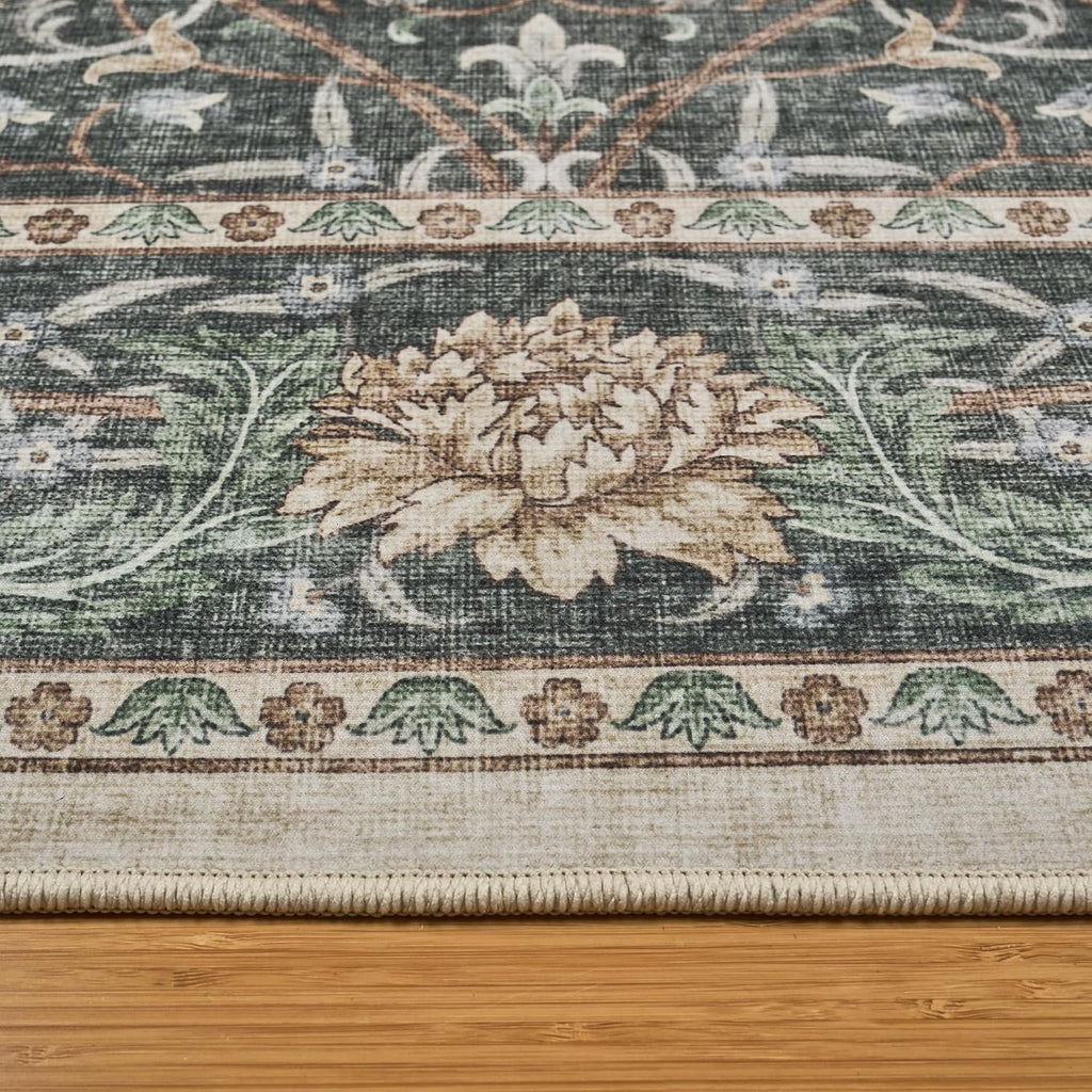 Gertmenian Indoor Easy-Care & Washable Area Rug – 8x10 Large, Ideal for High Traffic Areas in Living Room, Bedroom, Entryway – Bohdi Green, 25968