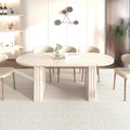 78.74'' Extendable Oval Dining Table with for 4-8, Modern Mid-Century Wood Expandable Kitchen Dinner Conference Table for Living Room Office, Beige
