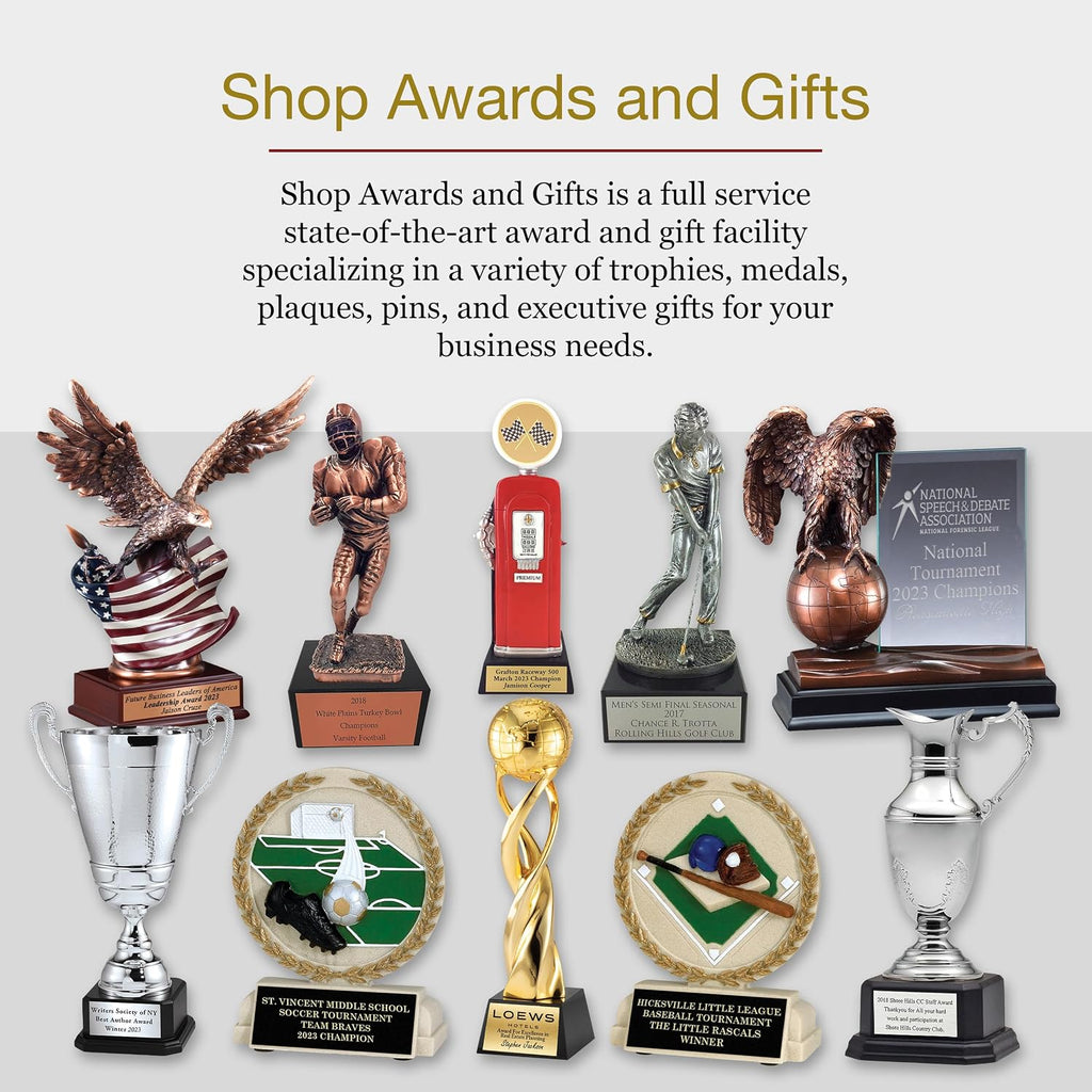 SHOP AWARDS AND GIFTS Customizable 15-3/4 Inch Painted Resin Fantasy Football Trophy on Rosewood Base, Includes Personalization