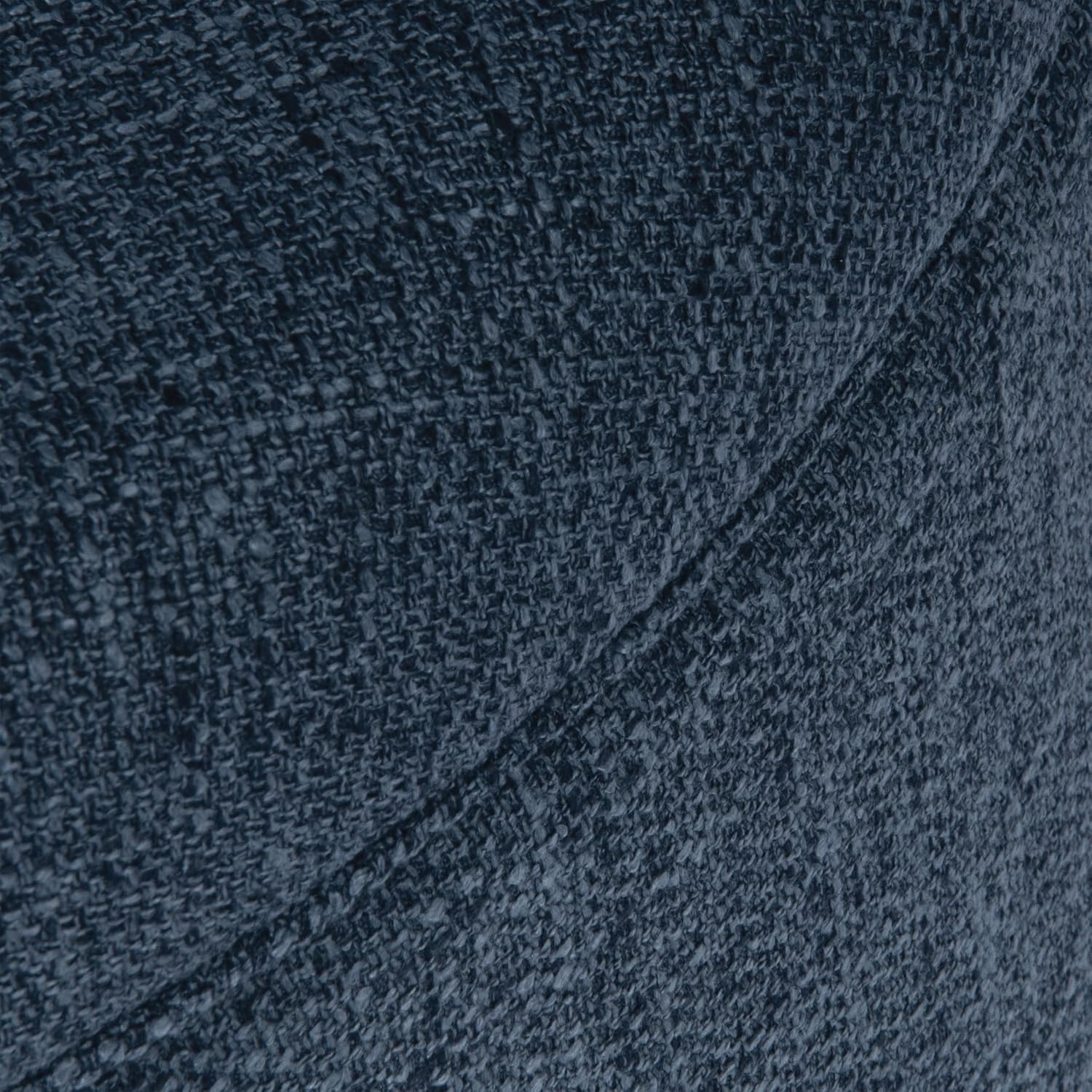 HomePop Round Storage Ottoman - Textured Navy