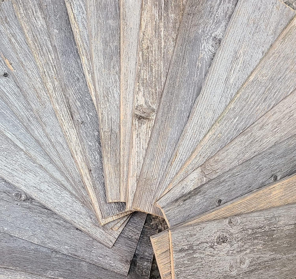 Rockin' Wood Real Wood Nail Up Application Rustic Reclaimed Naturally Weathered Barn Wood Accent Paneling Board Planks for Home Walls (104 Square feet)