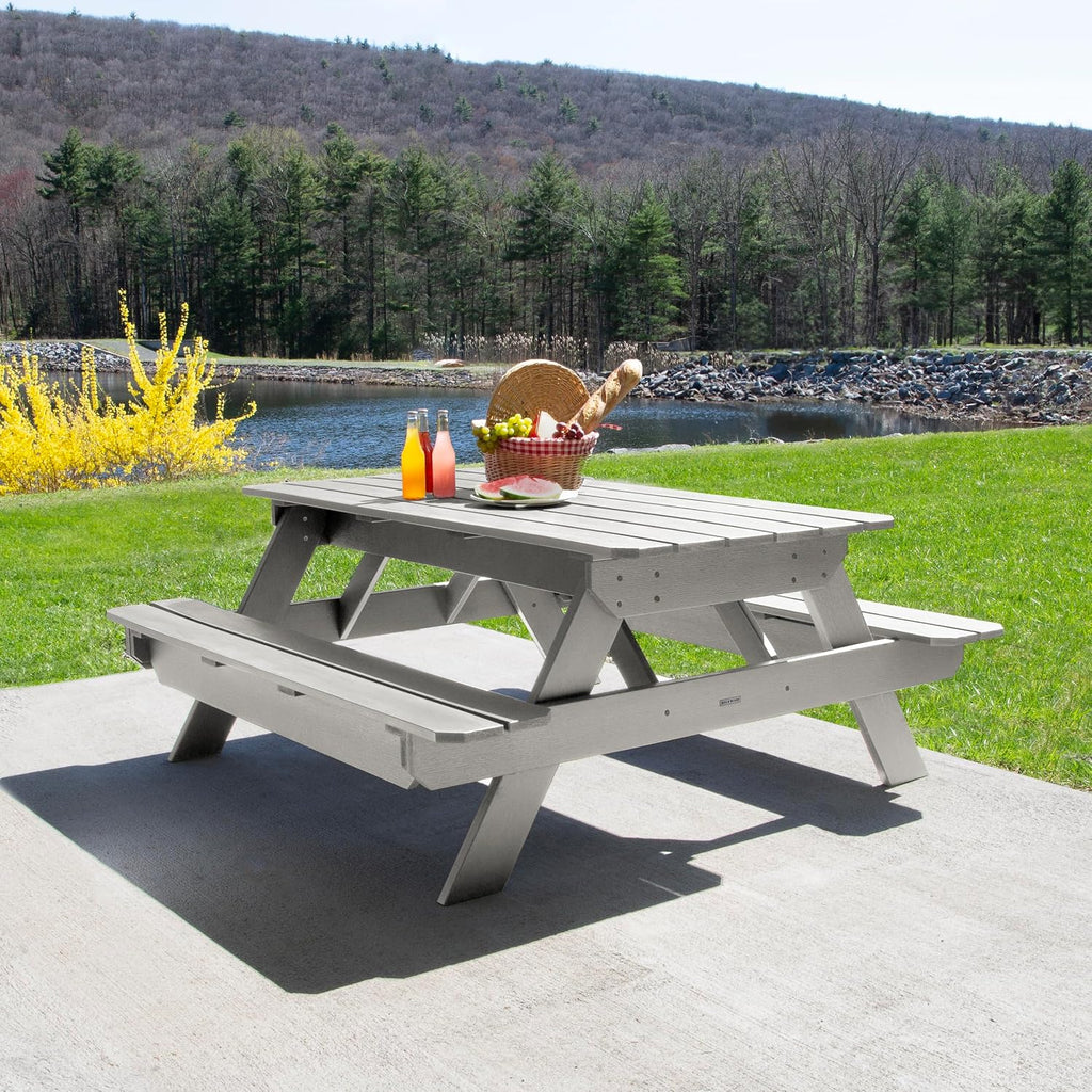 Highwood Hometown Picnic Table, 6 Foot, Harbor Gray