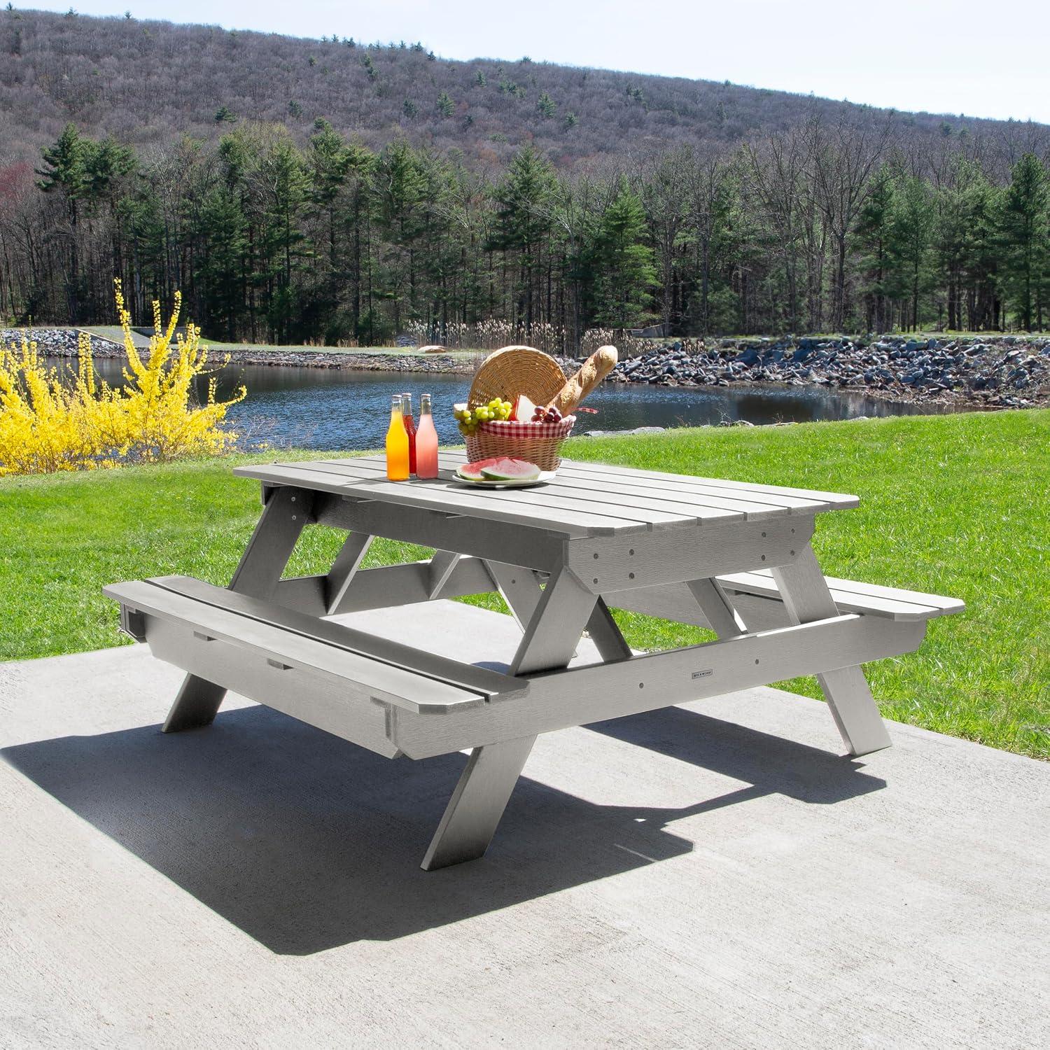 Highwood Hometown Picnic Table, 6 Foot, Harbor Gray