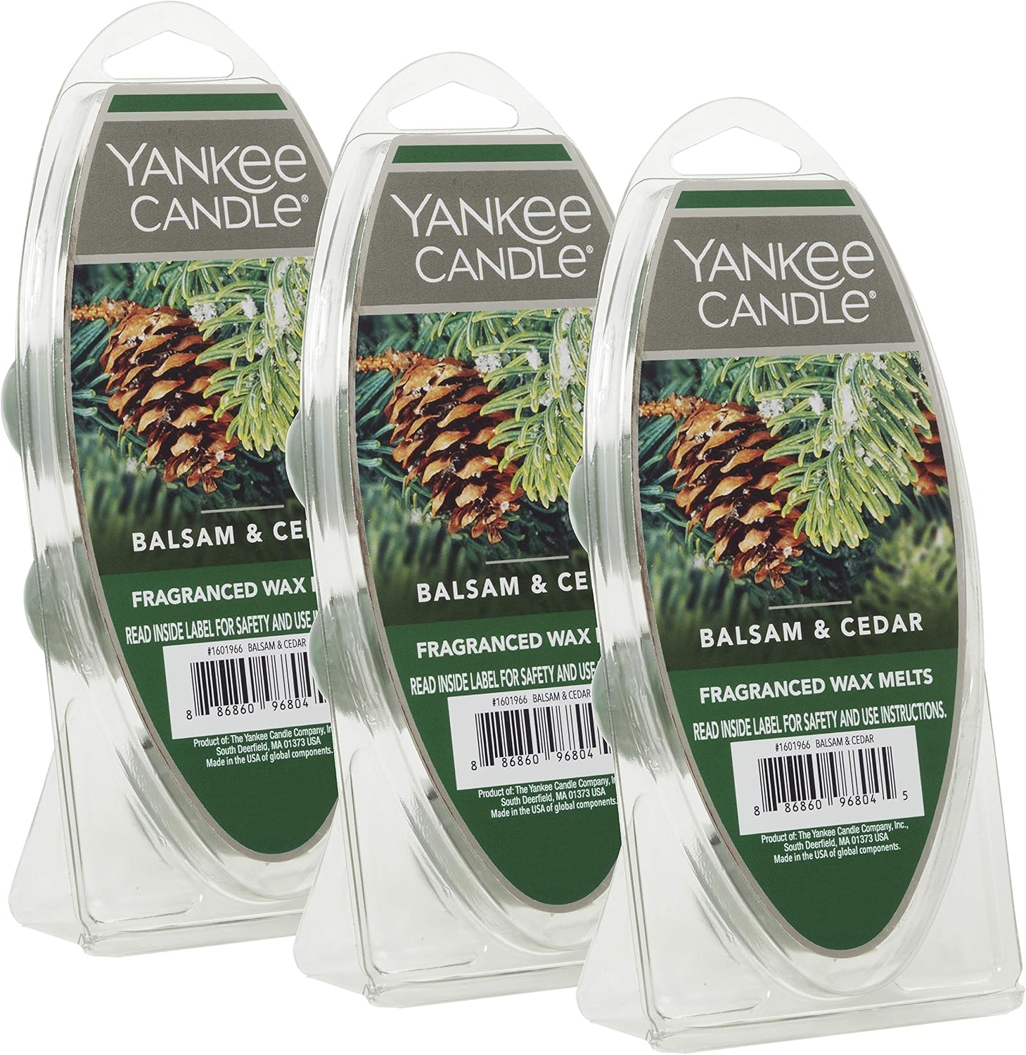 Yankee Candle Scented Wax Melts for Wax Warmers, Long Lasting Home Fragrance, Odor Eliminating_Wax Cubes, Balsam & Cedar, 6 Count (Pack of 36)