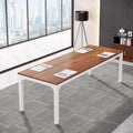 Tribesigns 6.5FT Conference Table, 78.7-Inch Rectangle Meeting Seminar Table, Large Business Tables for 6-8 People (Only Table) (Walnut+White)
