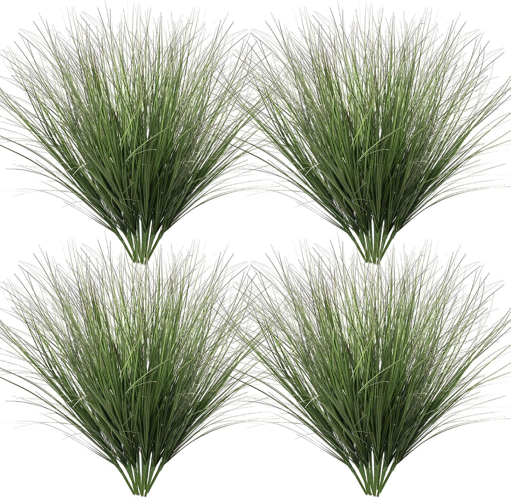 48PCS Fake Plants Artificial Wheat Grass Greenery Plastic Plants Fake Grass Artificial Plants for Outdoor Decor Artificial Grass Plant with Greenery Stems for Indoor Home Decoration 26.4'