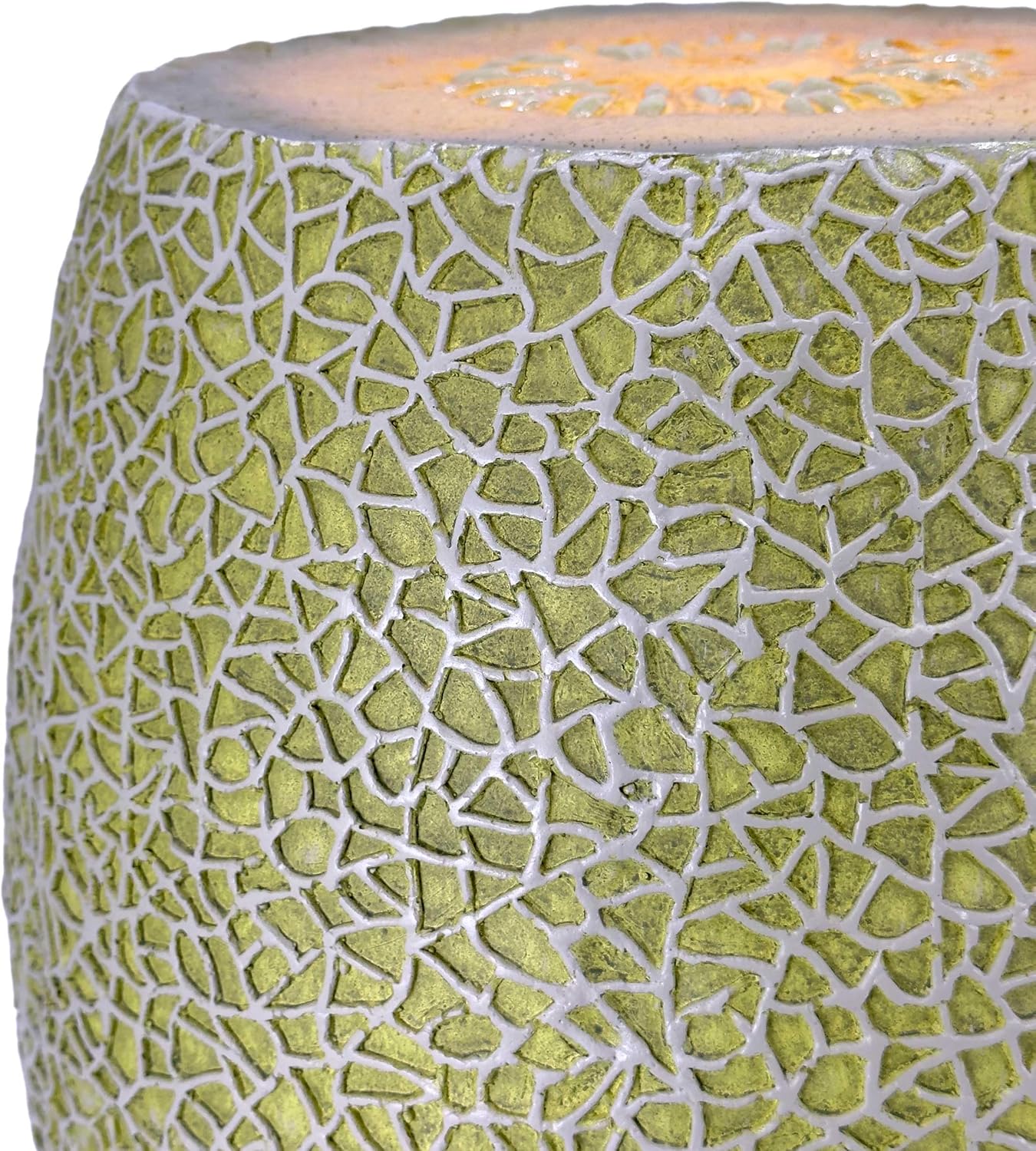 Galt International 18' Cantaloupe Friut Stool Polyresin Side Table Home Decor Plant Stand Garden Indoor Outdoor Decorations