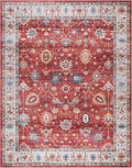 Gertmenian Indoor Boho Accent Rug - 3x5 Small, Non Slip, Super Strong, Ideal for High Traffic Areas in Bedroom, Living Room, Kitchen - Cullen, Red, 28936