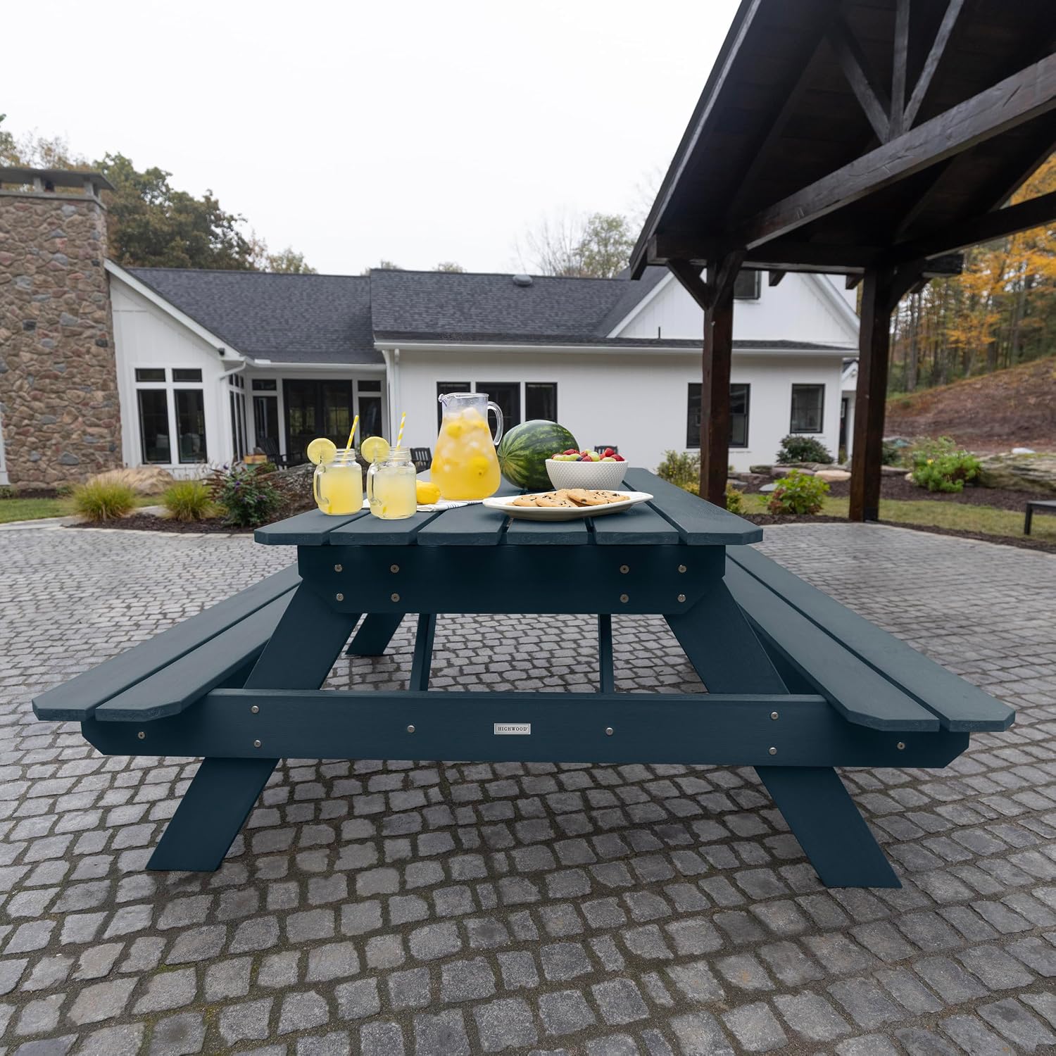 Highwood Hometown Picnic Table, 6 Foot, Federal Blue