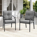 Sophia & William Outdoor Patio Dining Chairs Set of 2, Heavy Duty Outdoor Furniture Chairs with Thickened Cushions, Wrought Iron Deck Chairs for Backyard, Poolside, Balcony and Garden