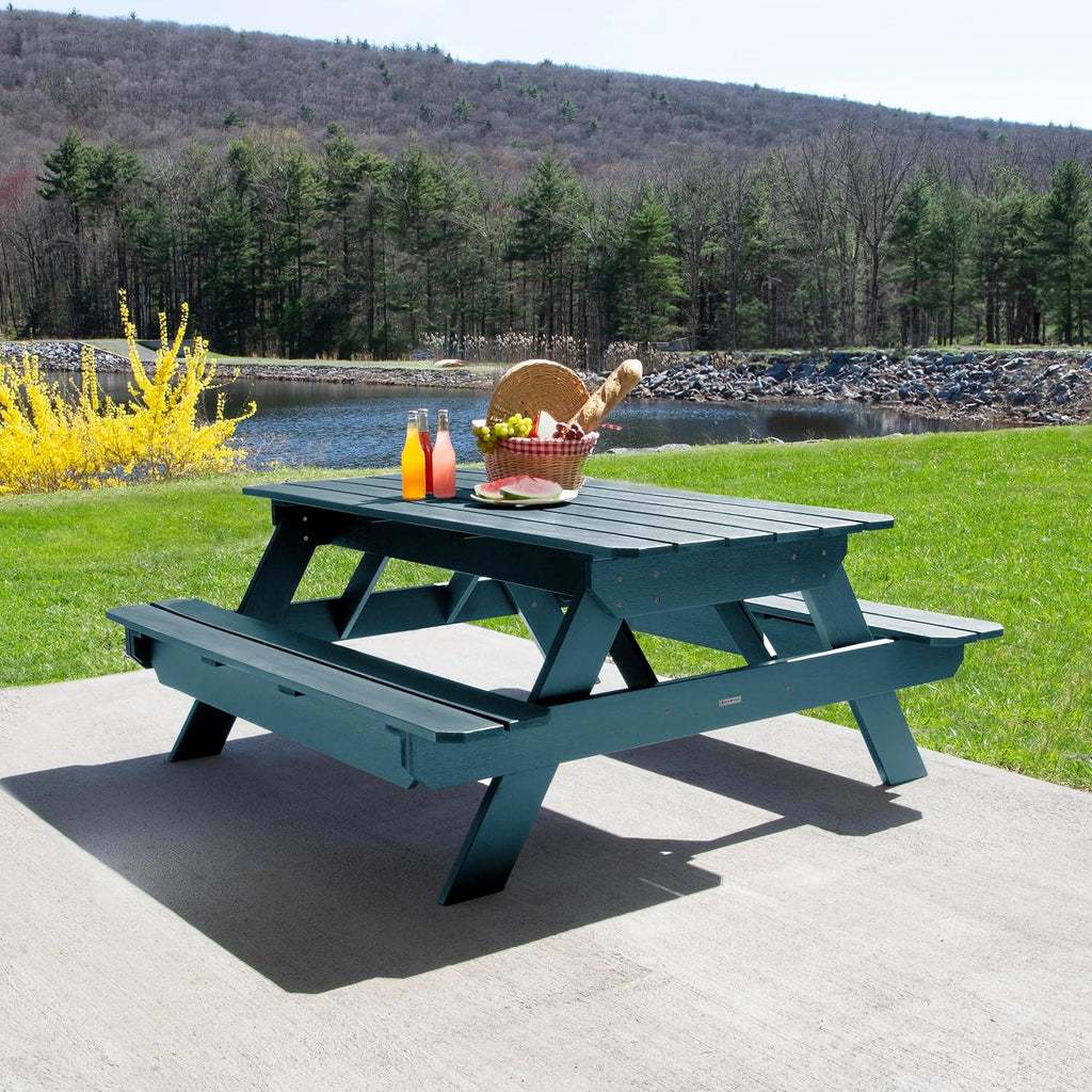 Highwood Hometown Picnic Table, 6 Foot, Nanatucket Blue