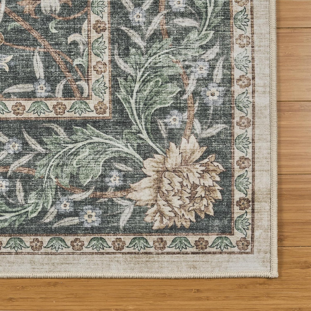 Gertmenian Indoor Easy-Care & Washable Area Rug – 8x10 Large, Ideal for High Traffic Areas in Living Room, Bedroom, Entryway – Bohdi Green, 25968