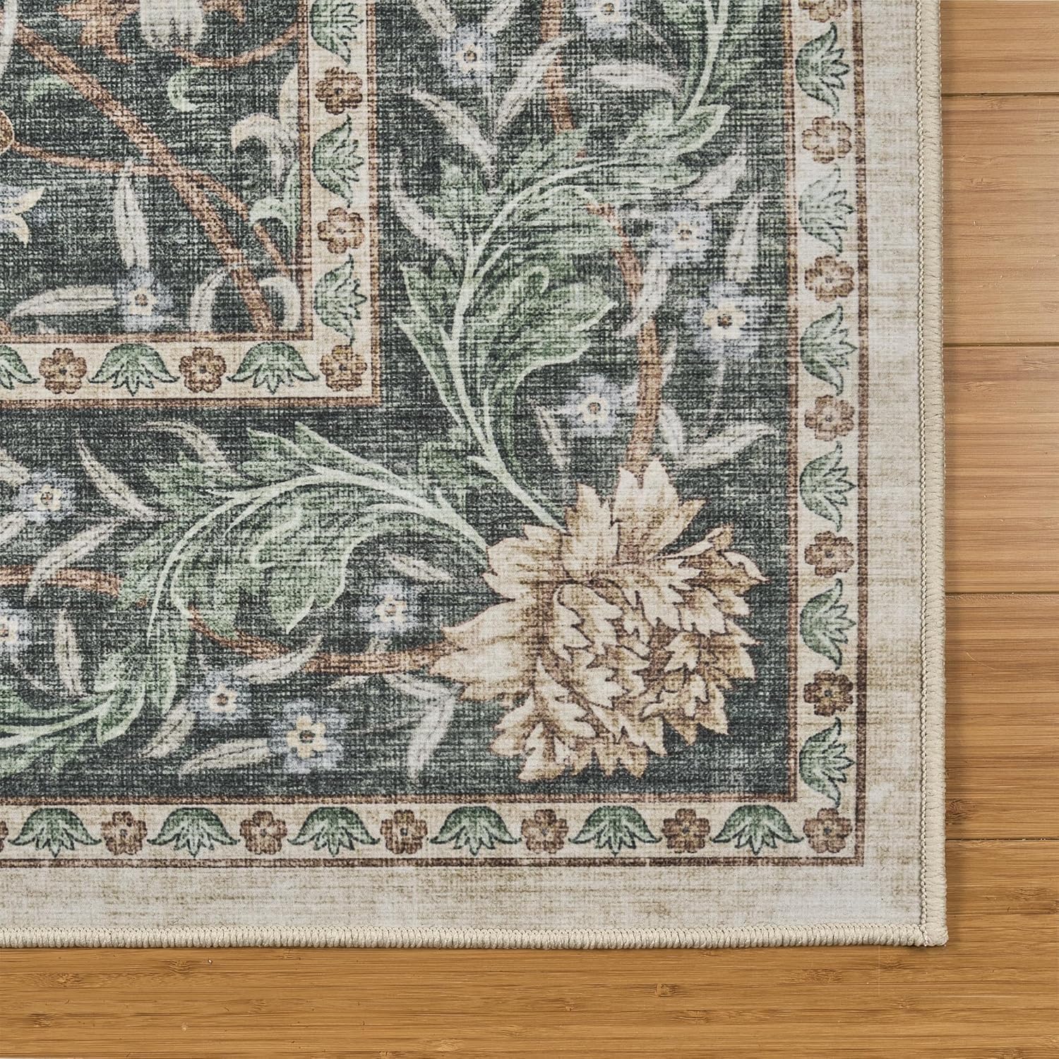 Gertmenian Indoor Easy-Care & Washable Area Rug – 8x10 Large, Ideal for High Traffic Areas in Living Room, Bedroom, Entryway – Bohdi Green, 25968