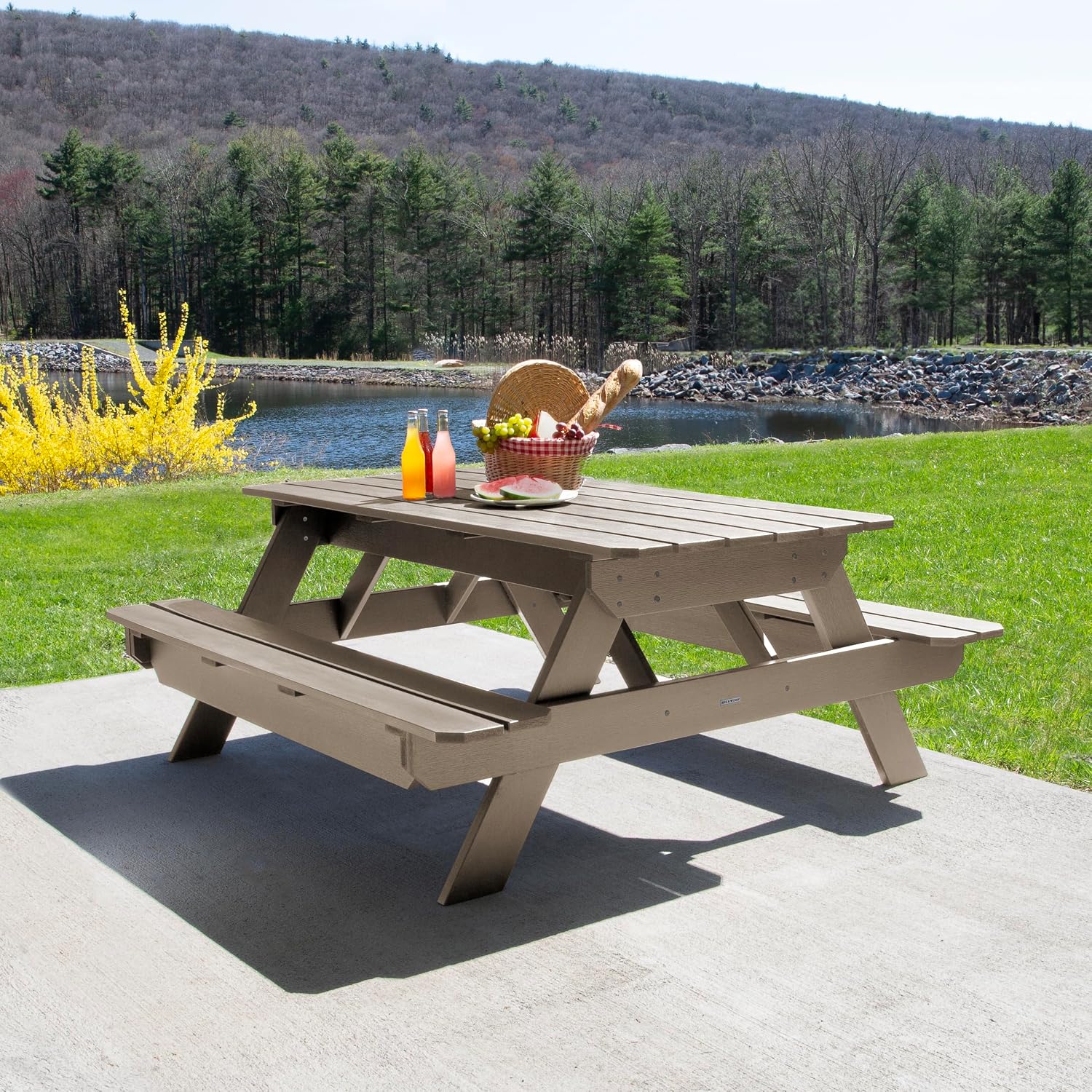 Highwood Hometown Picnic Table, 6 Foot, Woodland Brown
