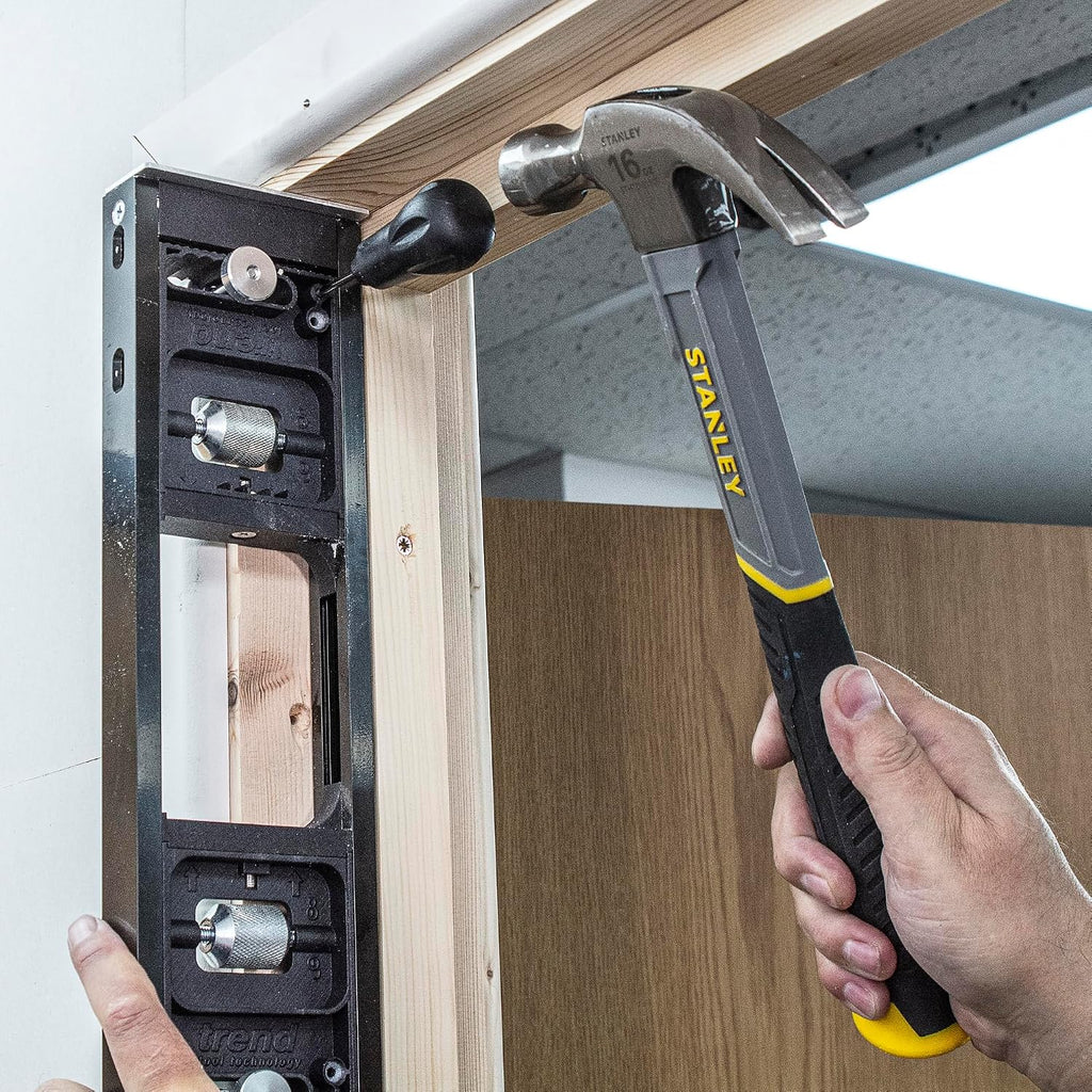 Trend Ultimate Door Installation Kit with 9ft AnyDoor Hinge Jig, T1 Plunge and Trim 1/4 Inch Router, Foot Operated Door Lifter, Door Stand and Router Bit Set, H/JIG/D/B2