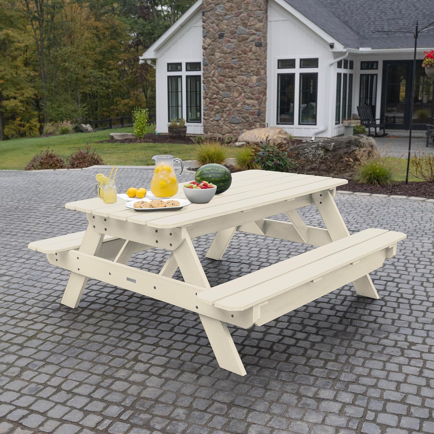 Highwood Hometown Picnic Table, 6 Foot, Whitewash