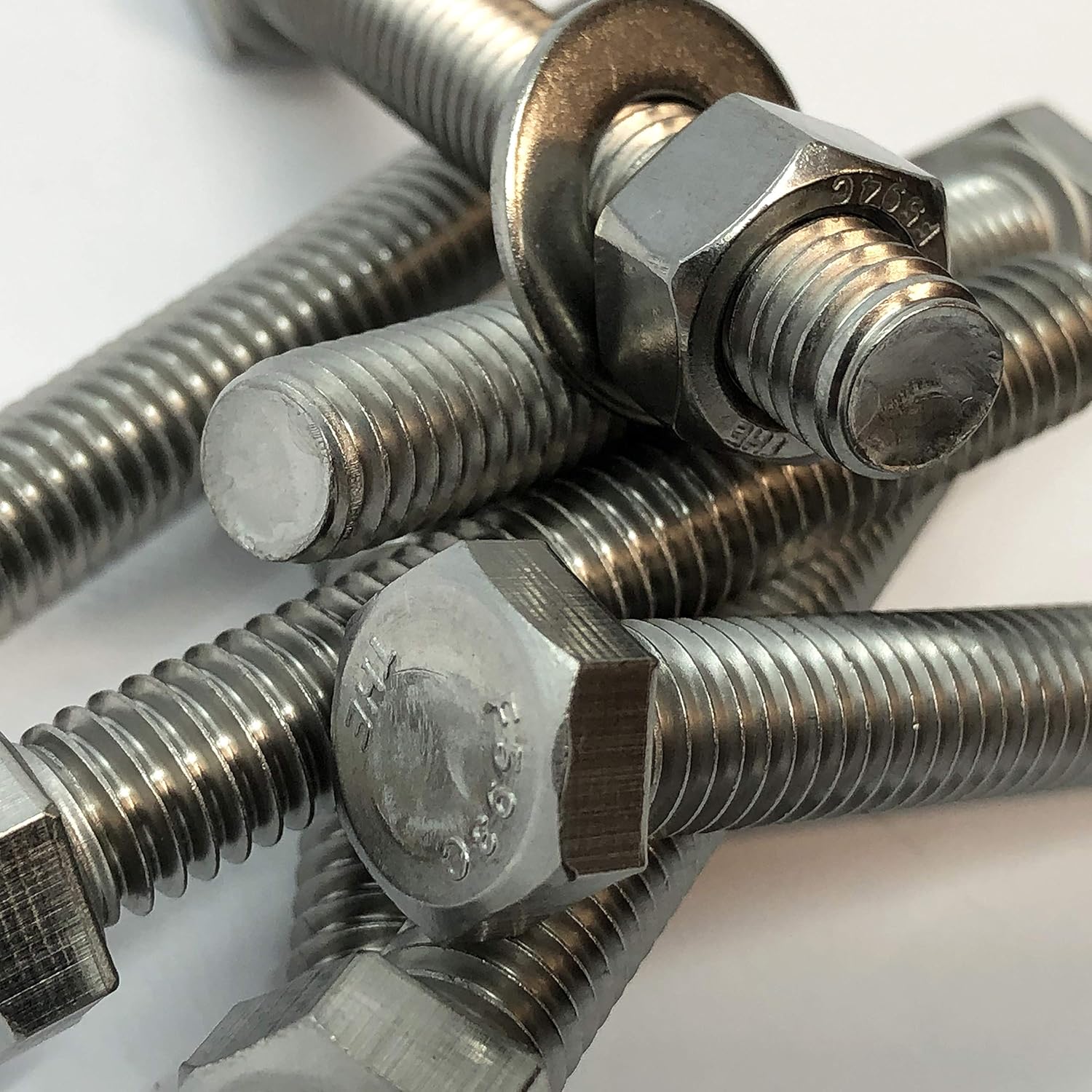 1/2' - 13 x 2-304-STAINLESS Steel Bolts, Nuts & WASHERS - 18-8 HEX Head Bolt - 304 Grade. General Purpose Bolts + Nuts + Washers - Full Thread Tap Bolts (100)