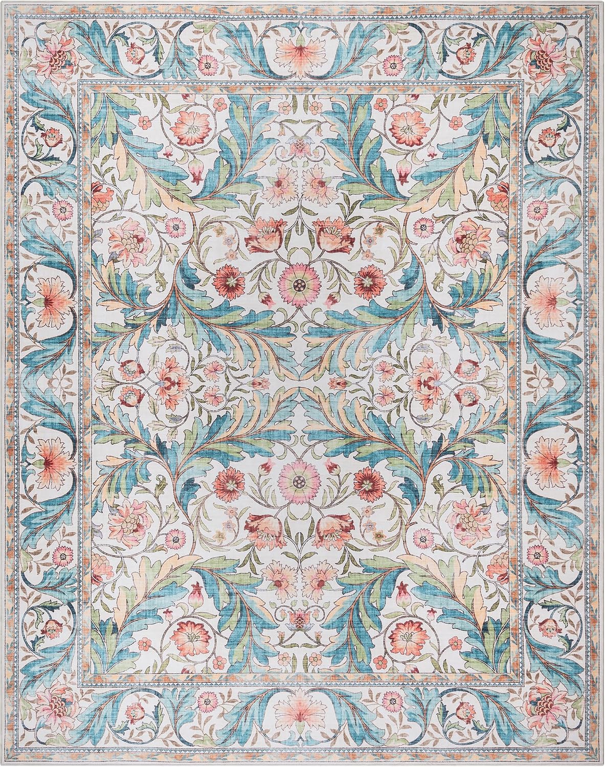 Gertmenian Indoor Boho Area Rug | Home Decor for Entryway, Bedroom, Living Room, Office, Kitchen | Non Slip, Soft, Printed Accent Rugs | Altair, Ivory, 8x10 Large, 24506