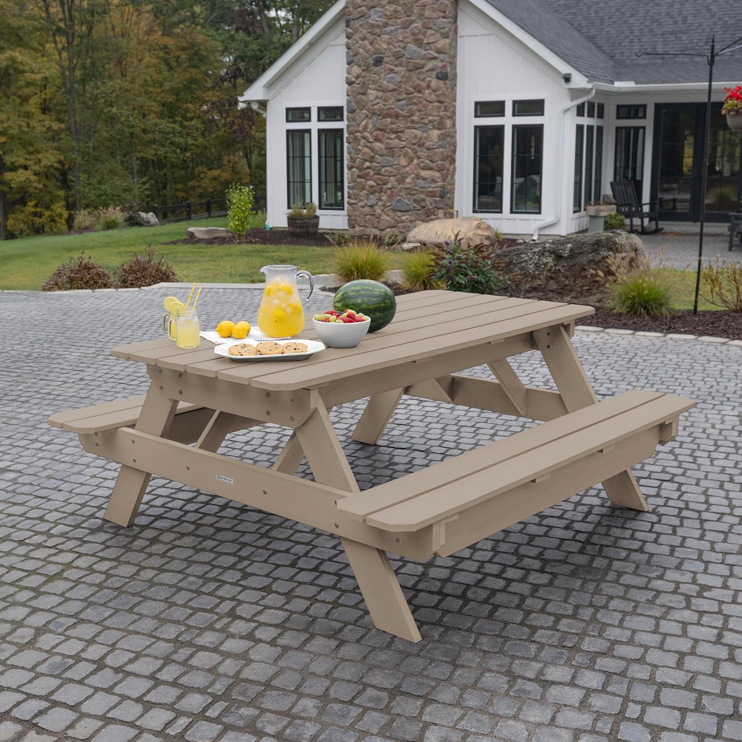Highwood Hometown Picnic Table, 6 Foot, Woodland Brown