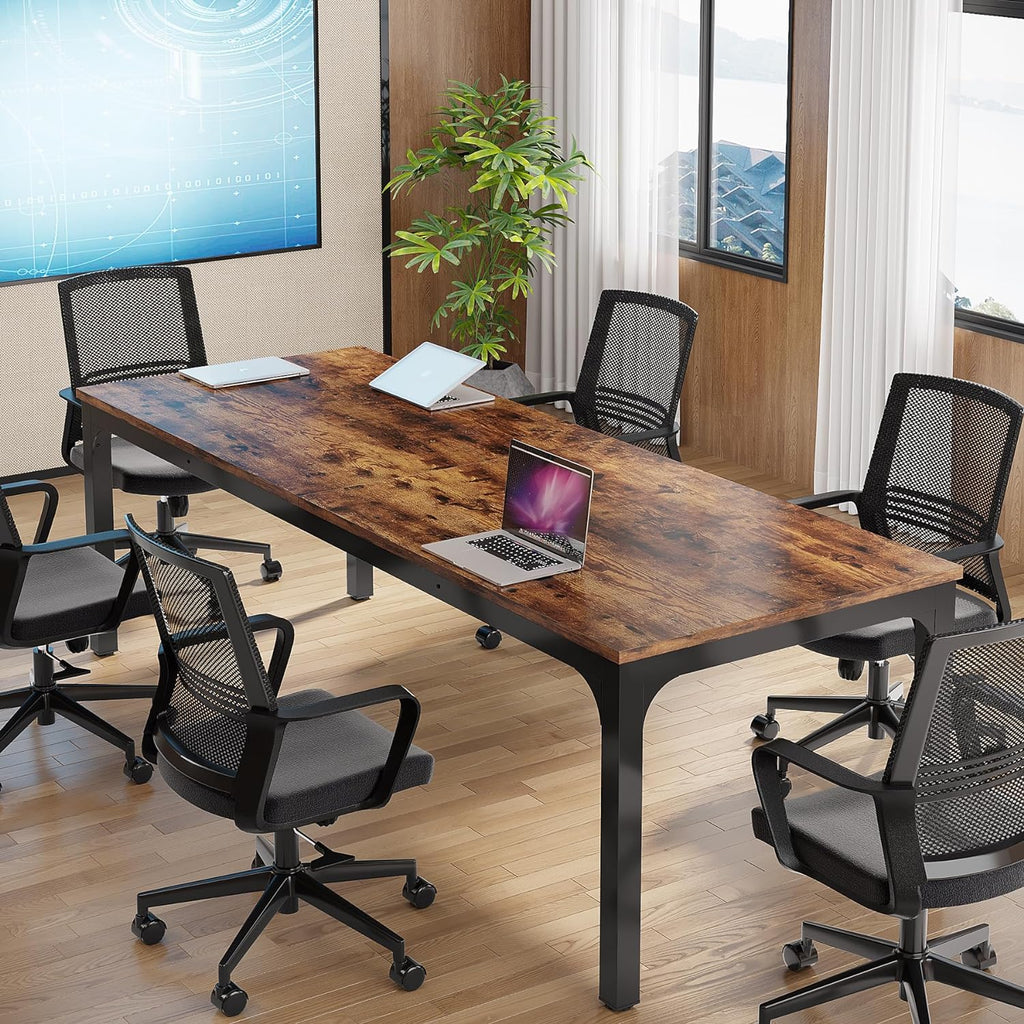 Tribesigns 6.5FT Conference Table, 78.7-Inch Rectangle Meeting Seminar Table, Large Business Tables for 6-8 People (Only Table)